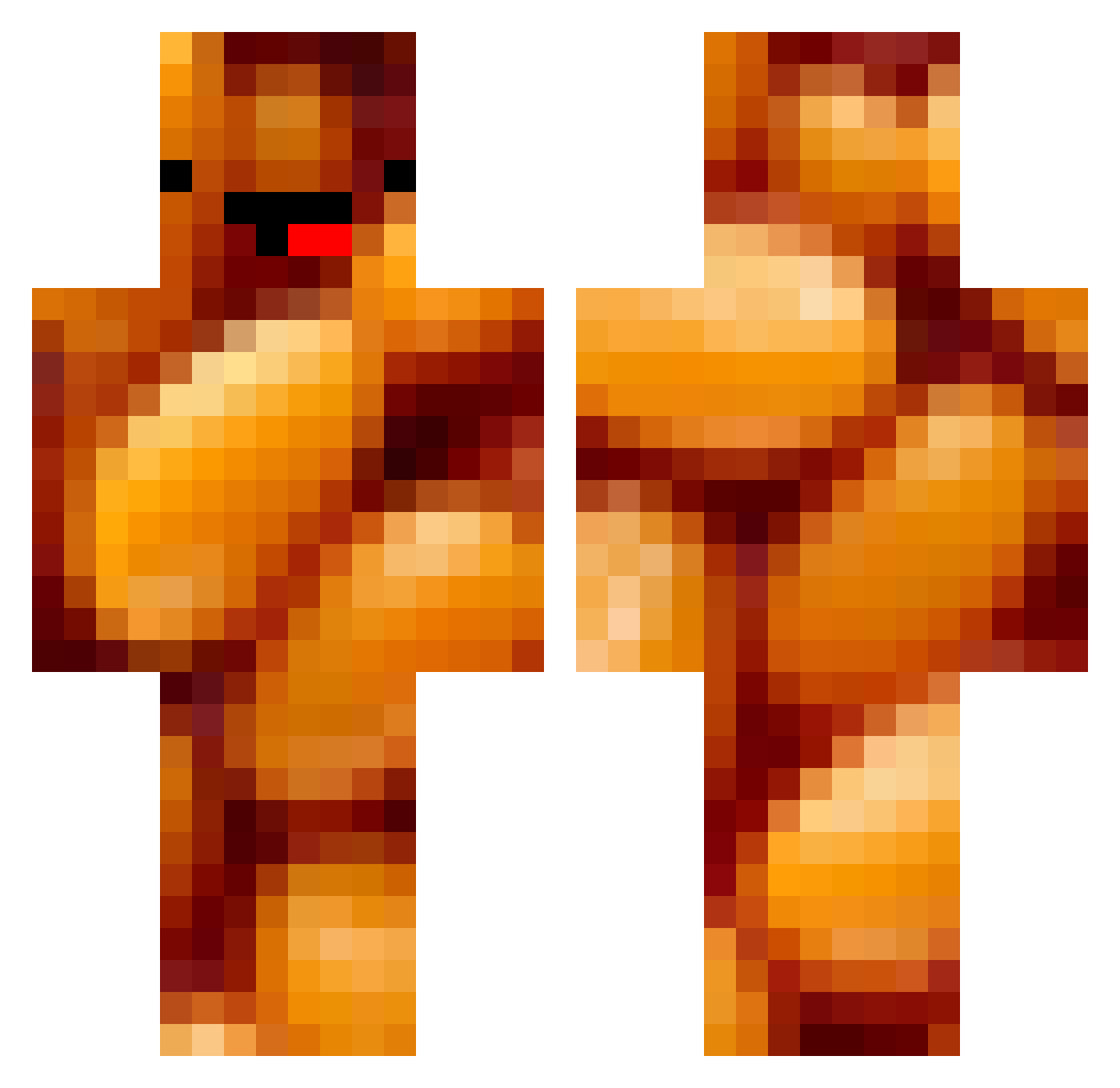 BarbCFT Minecraft skin, front and back view