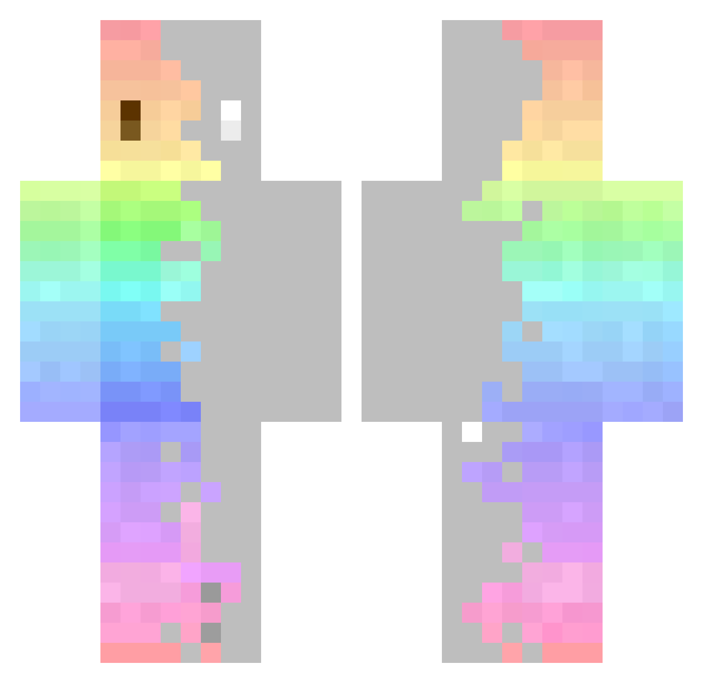 RetroStation Minecraft skin, front and back view