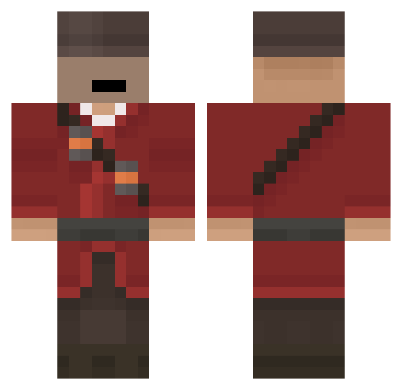 MRStronkMAN Minecraft skin, front and back view