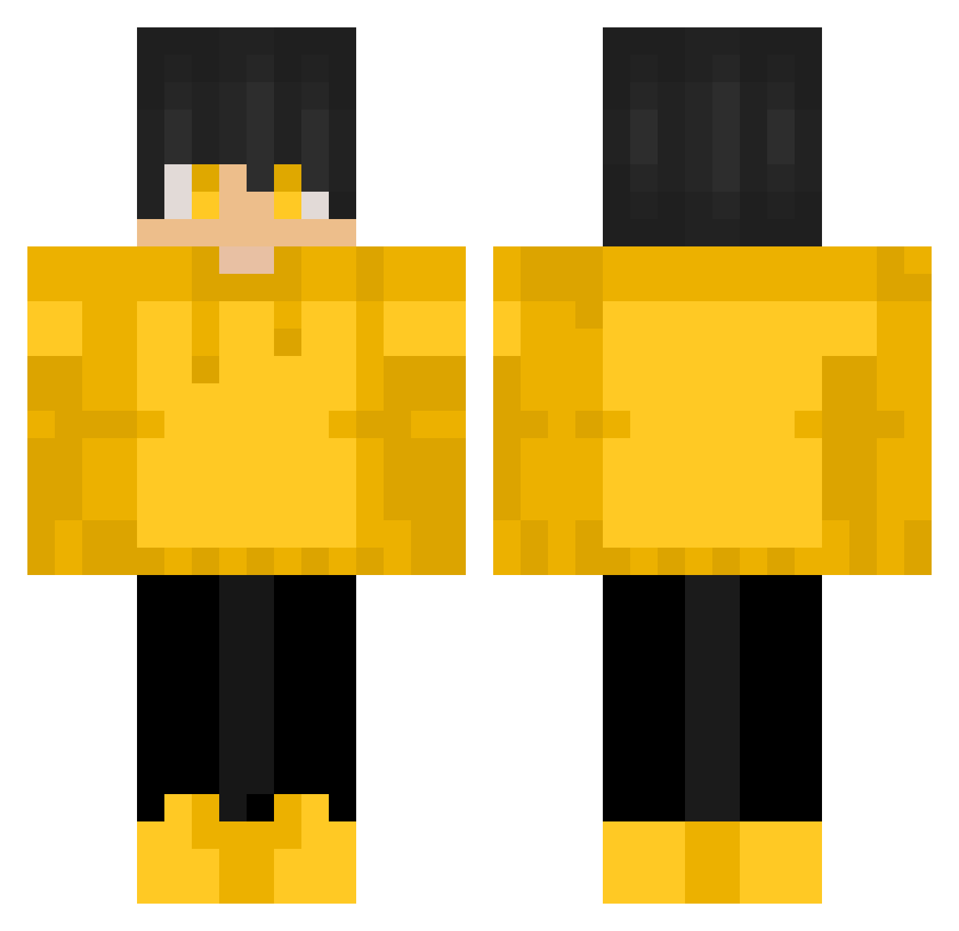 WhiteGmr Minecraft skin, front and back view