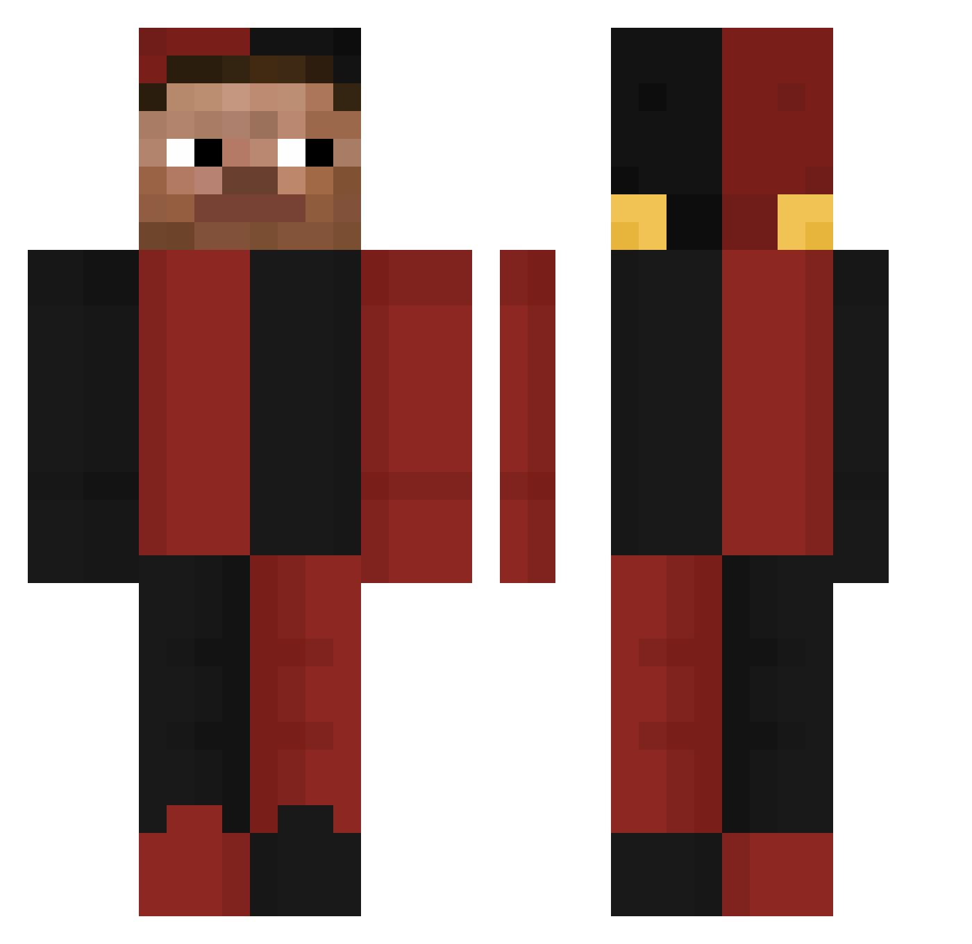 murilo_come_xota Minecraft skin, front and back view