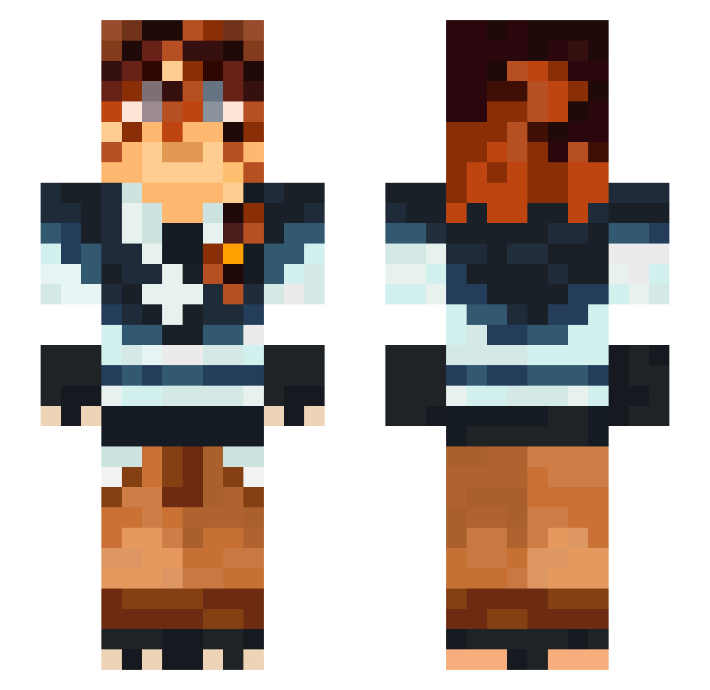Abendfeder Minecraft skin, front and back view