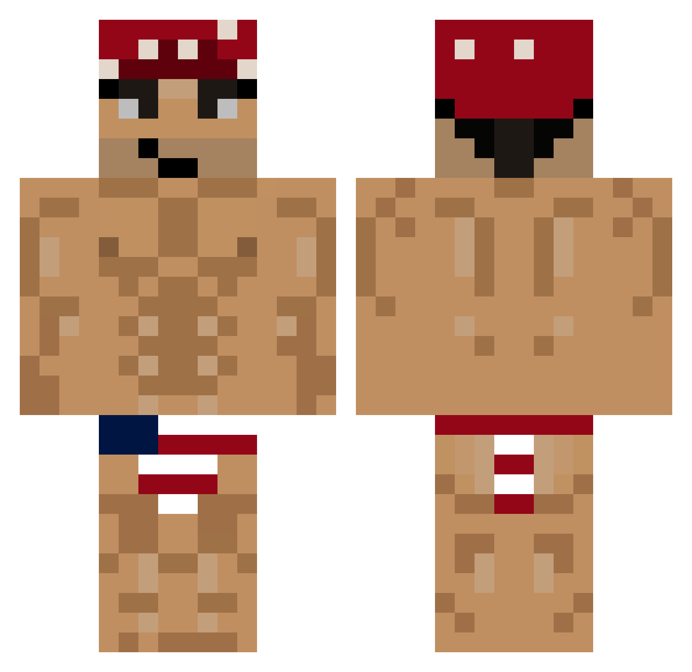 DeekTheFreak Minecraft skin, front and back view