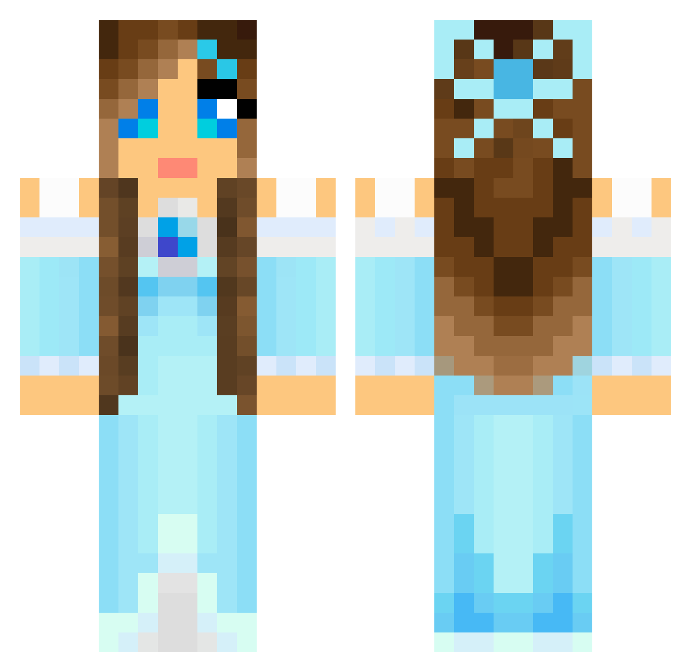 PrincessLily829 Minecraft skin, front and back view