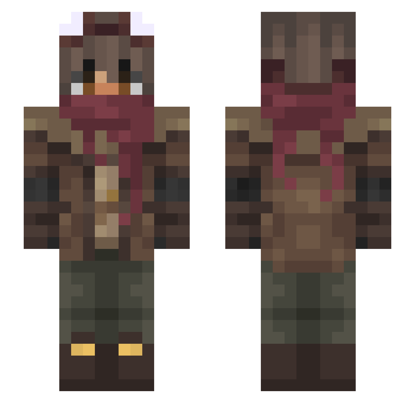 Variantts Minecraft skin, front and back view