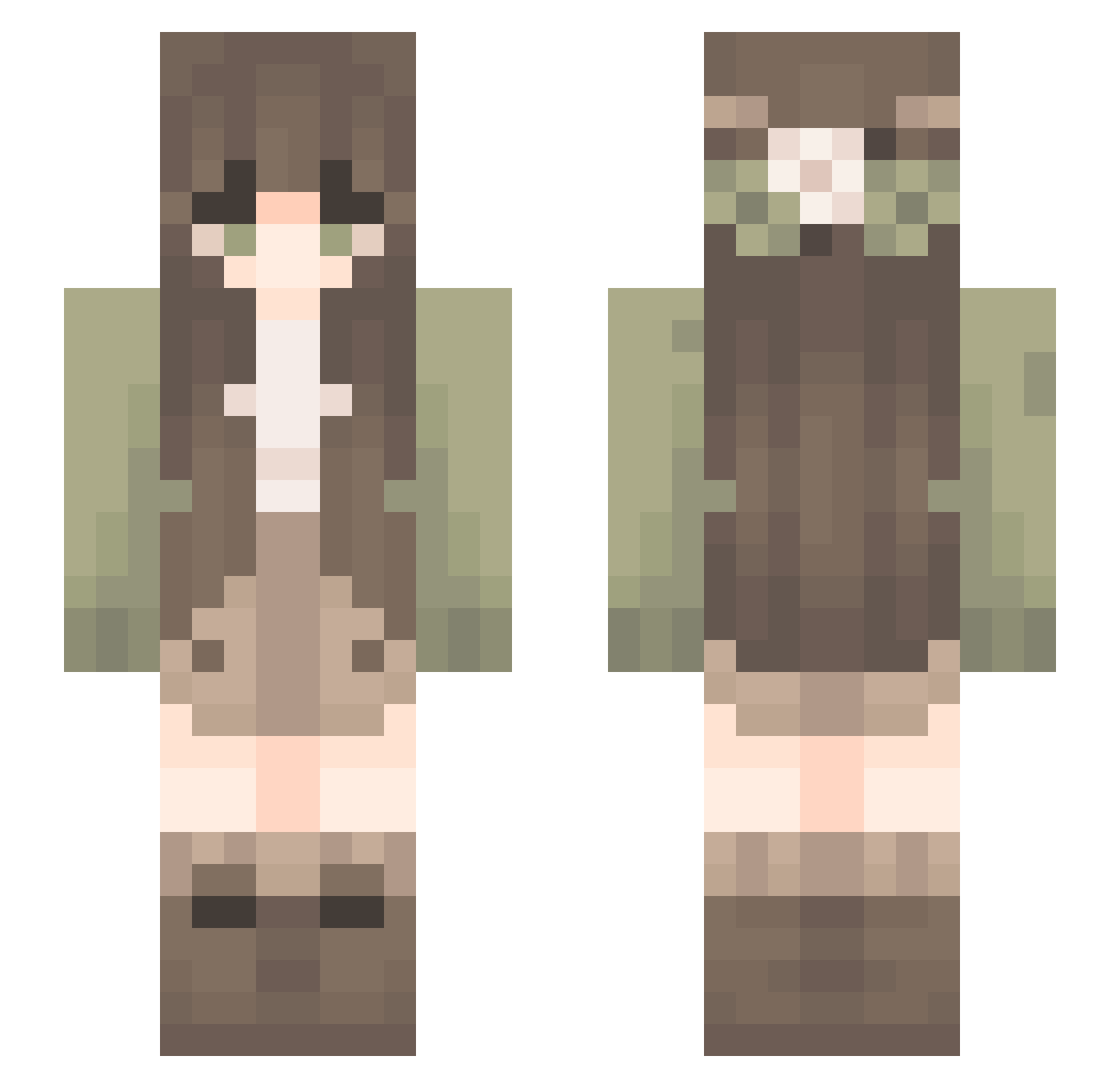 CherrayBomb Minecraft skin, front and back view