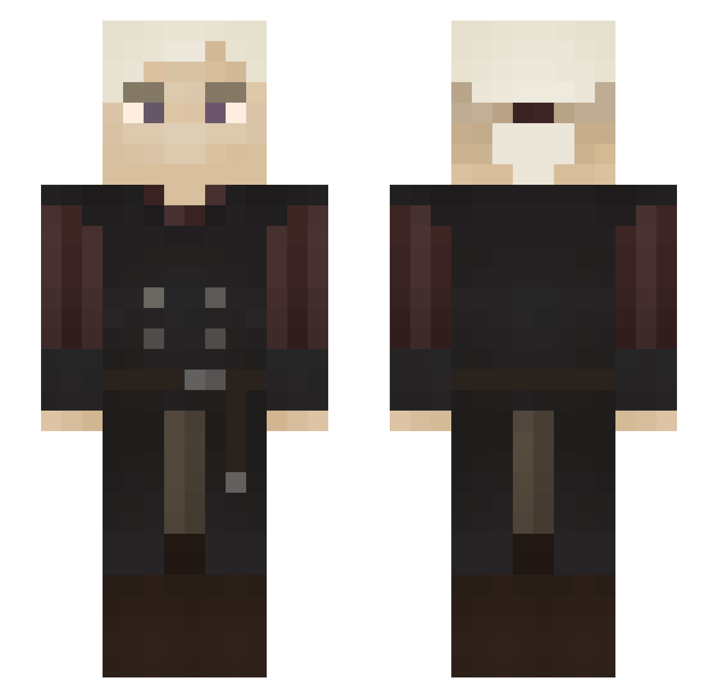 Katochimoto Minecraft skin, front and back view