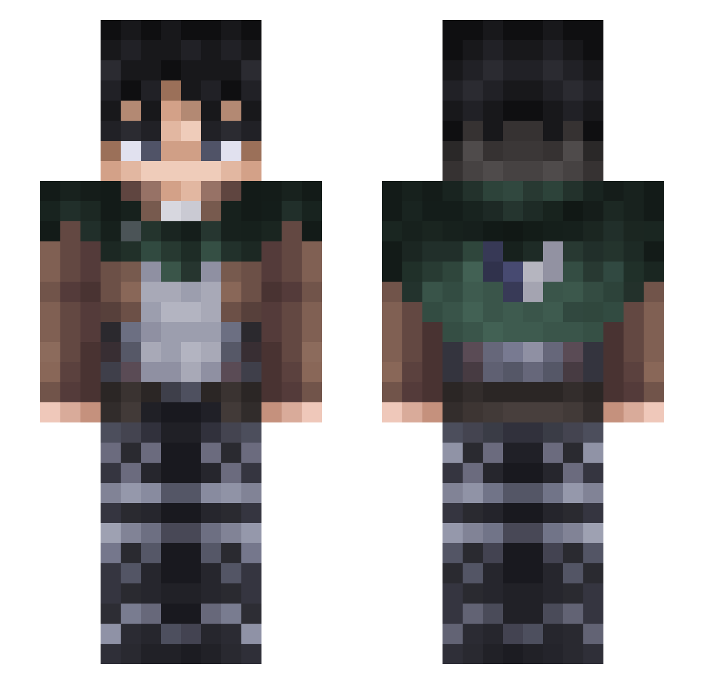 LordCoqui Minecraft skin, front and back view