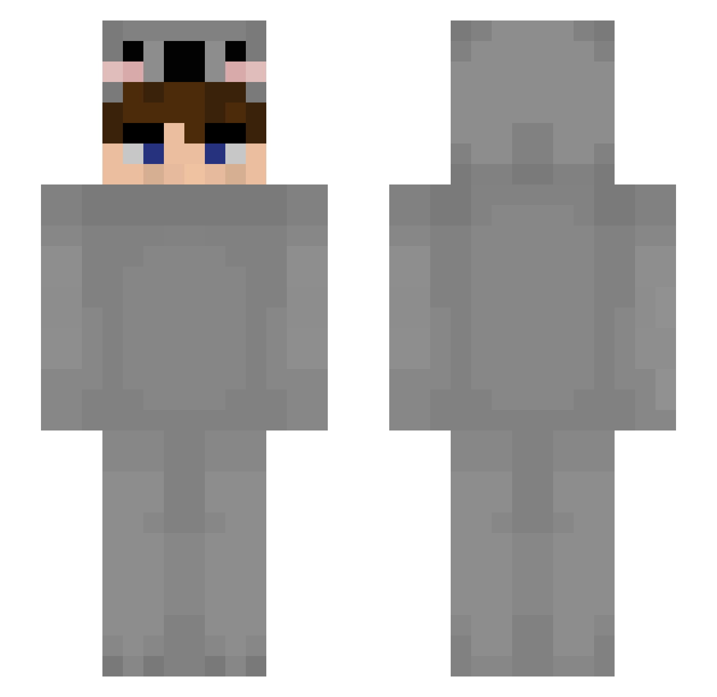 SlickaCoolMen Minecraft skin, front and back view