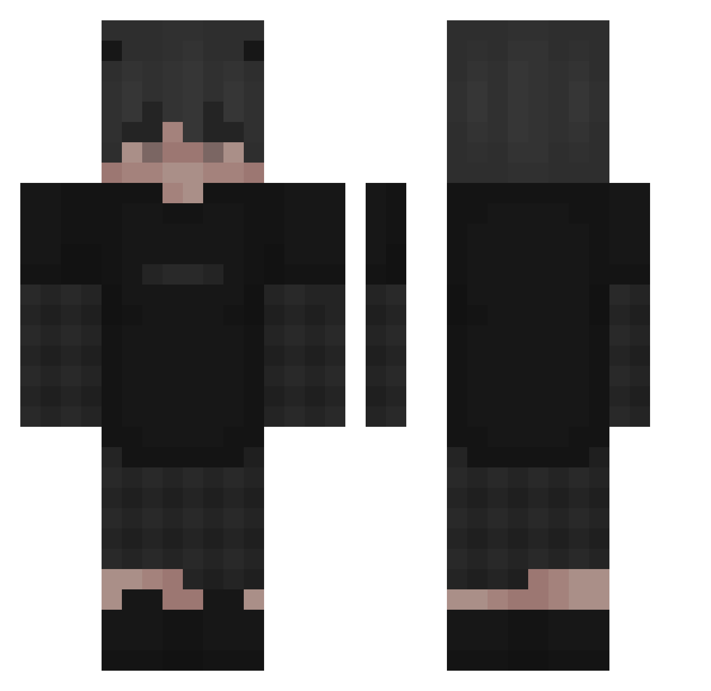 SnehGaming1605 Minecraft skin, front and back view