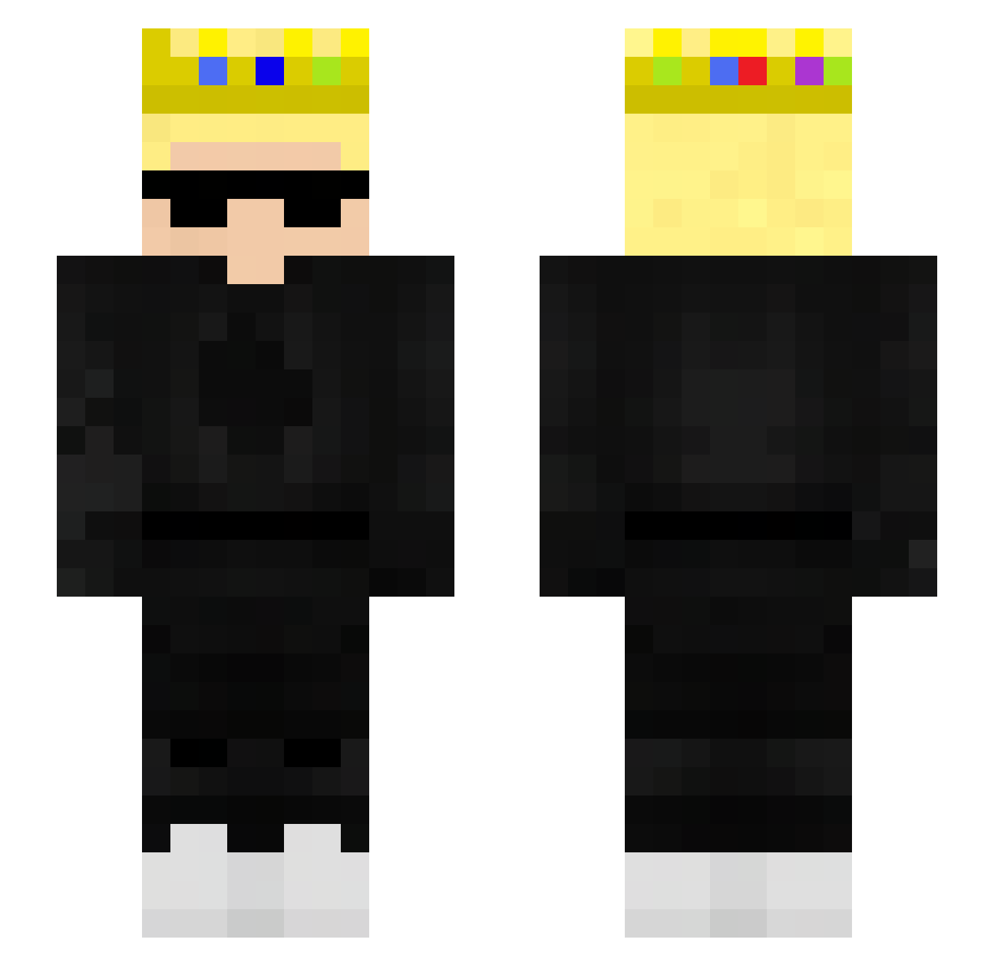 SkepXD Minecraft skin, front and back view