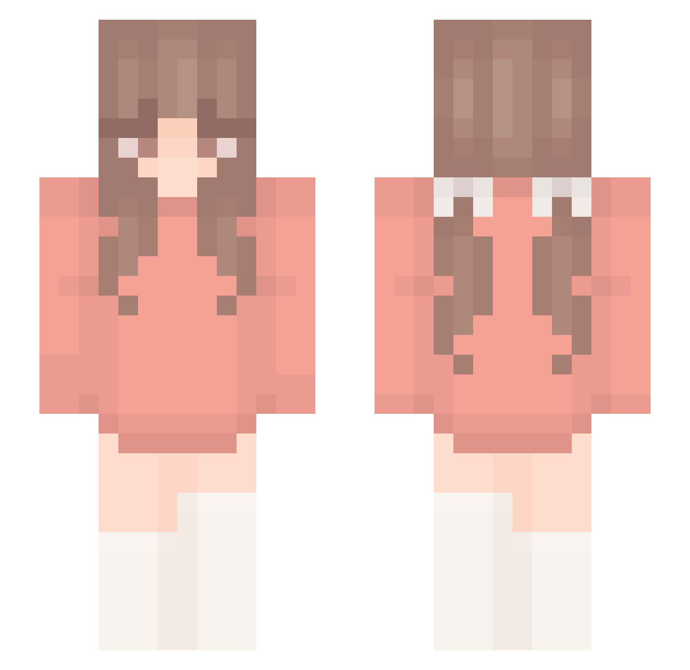 pigtayls Minecraft skin, front and back view