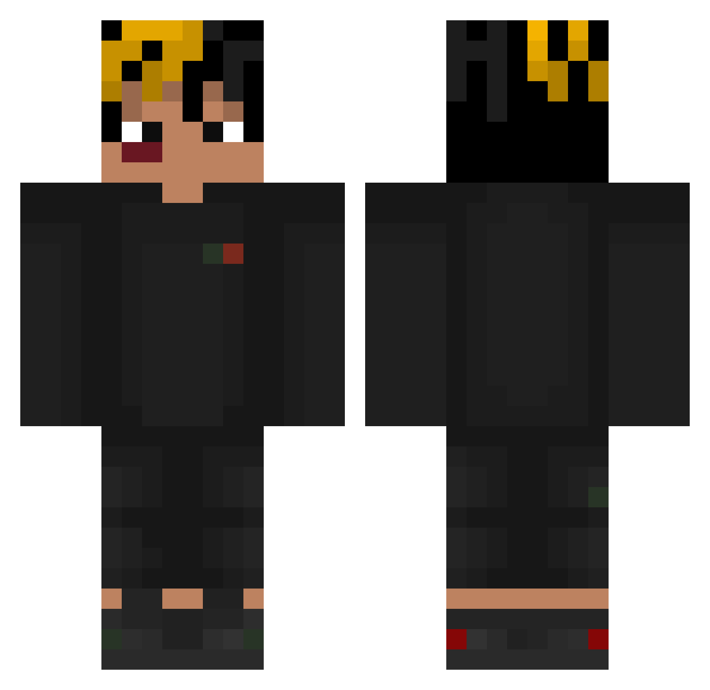 MoSupreme Minecraft skin, front and back view