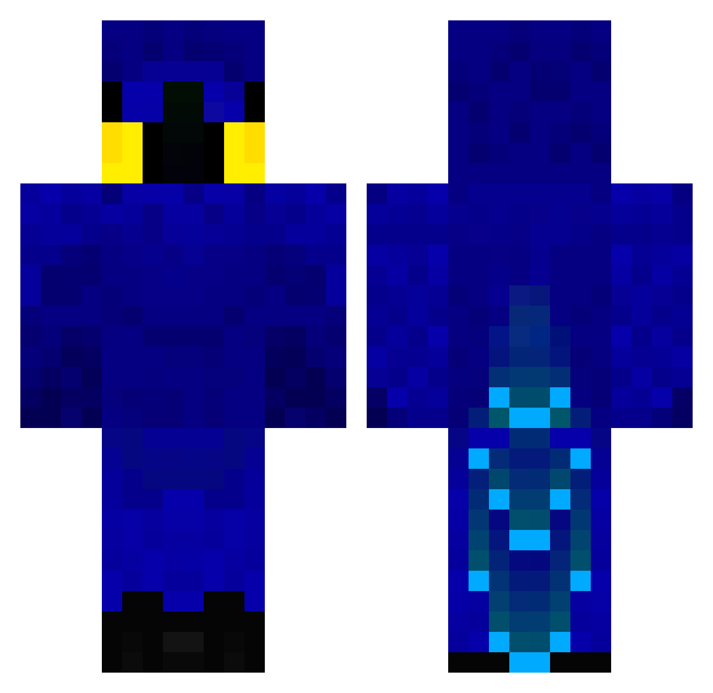 xParrot_ Minecraft skin, front and back view