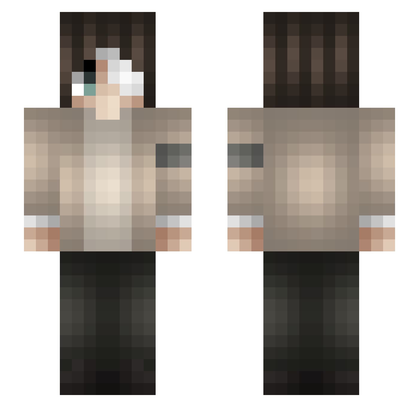 ravi139 Minecraft skin, front and back view