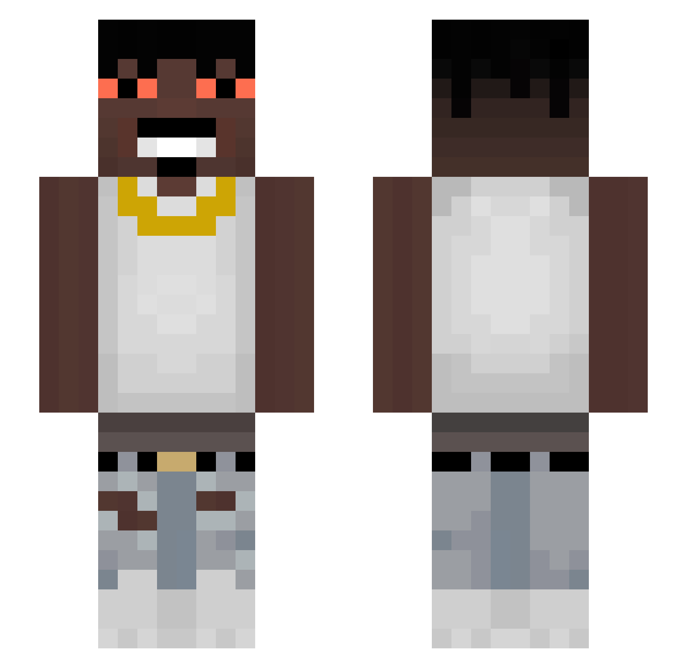 Zielona_Multipla Minecraft skin, front and back view