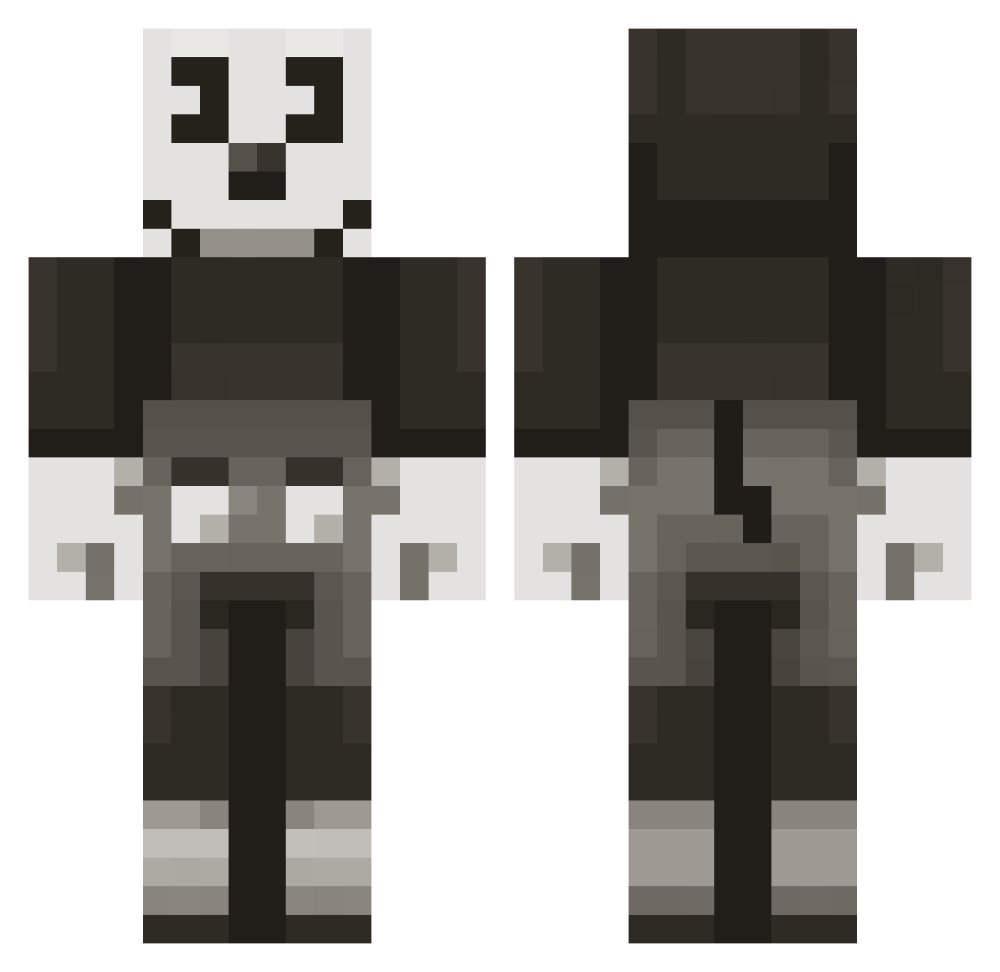 sleepyfeets Minecraft skin, front and back view