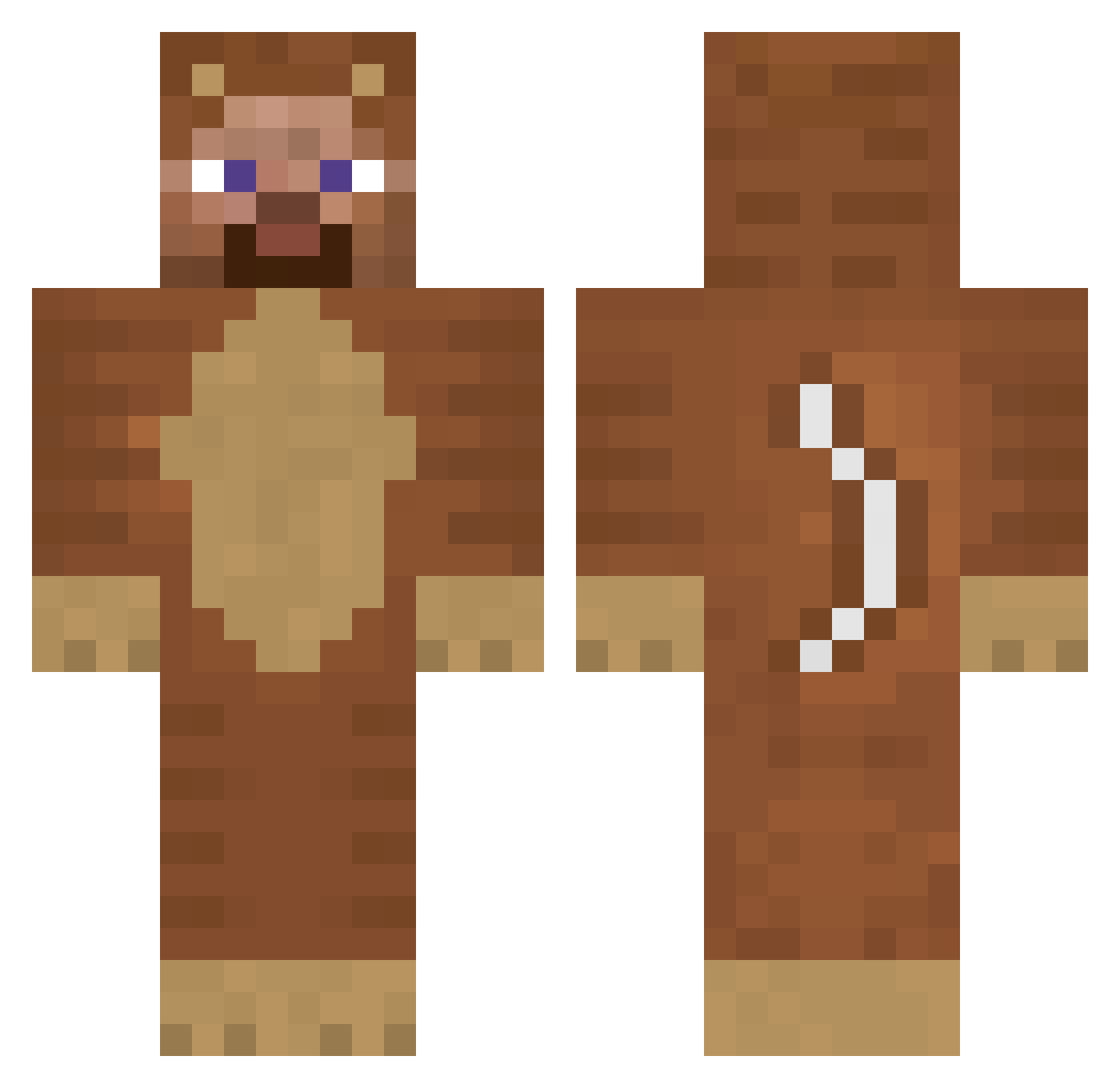 DoggyDtap Minecraft skin, front and back view
