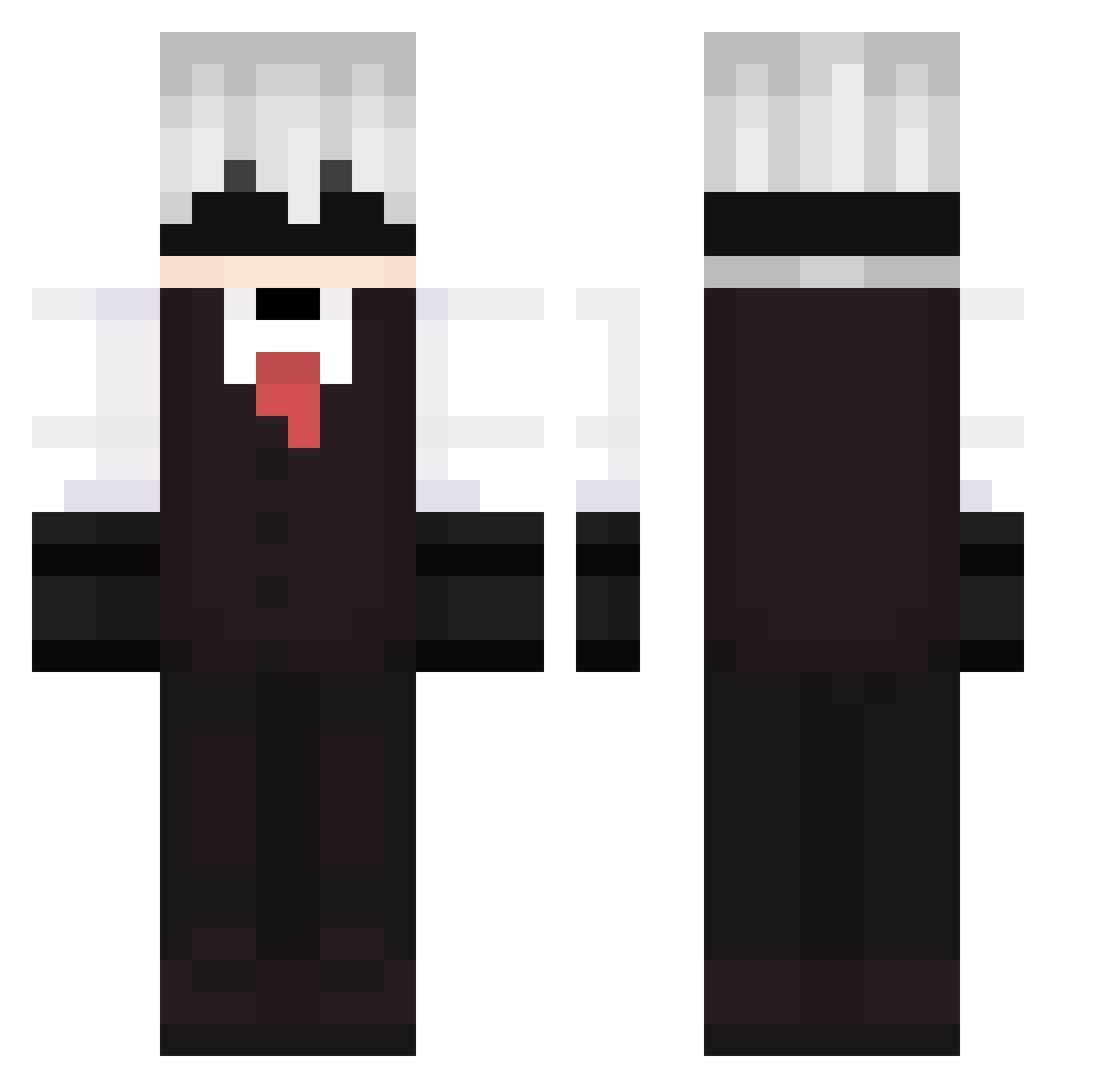 TheDarkendScope Minecraft skin, front and back view