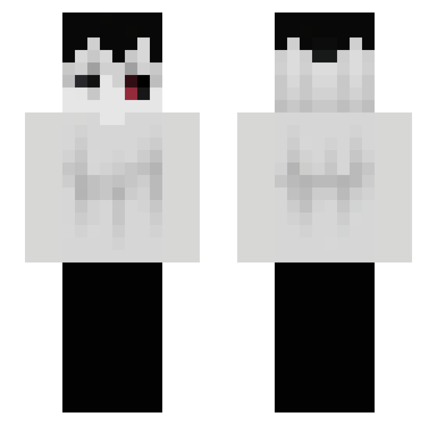 PookieBearJer Minecraft skin, front and back view