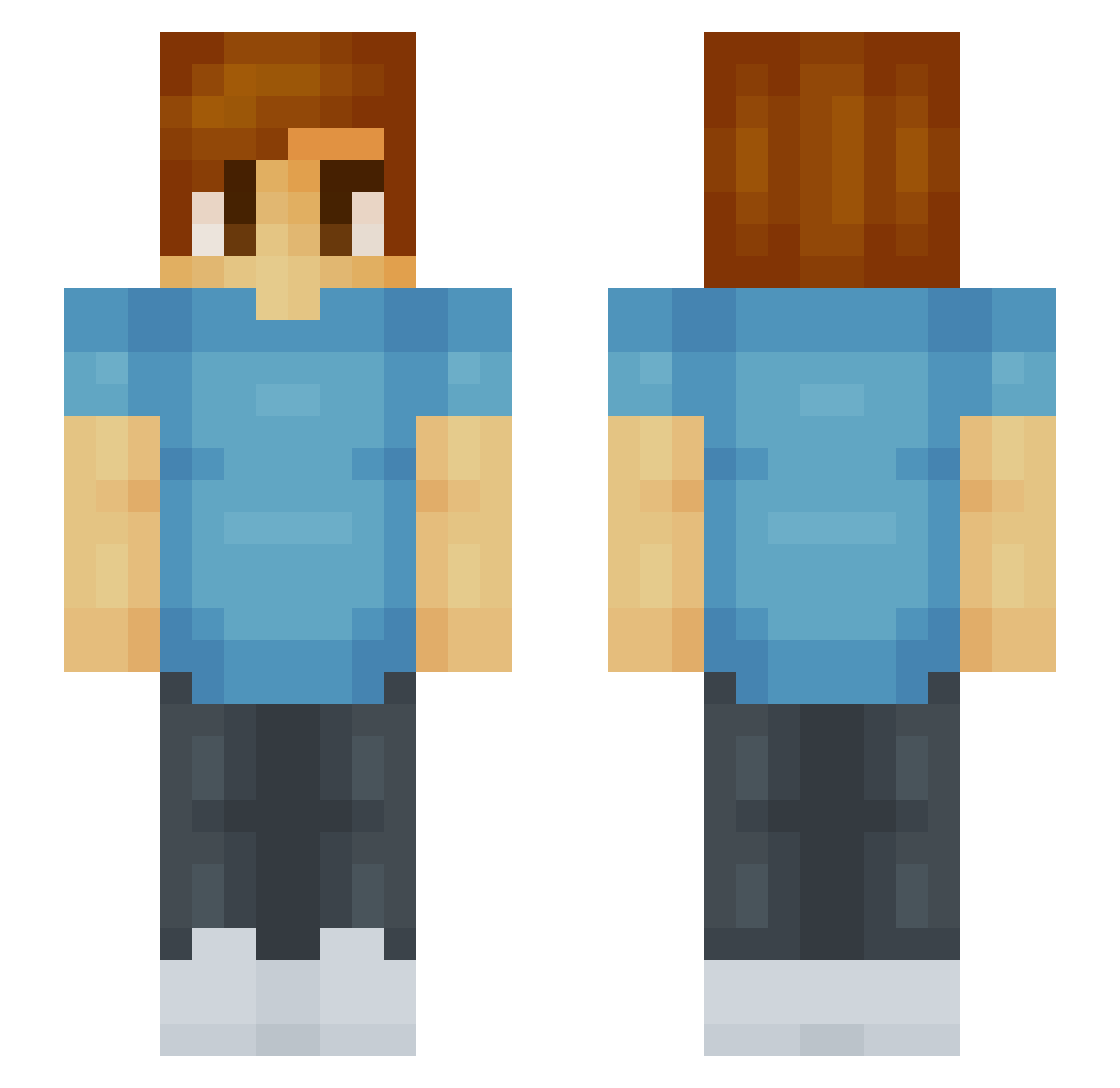 vzhqz Minecraft skin, front and back view