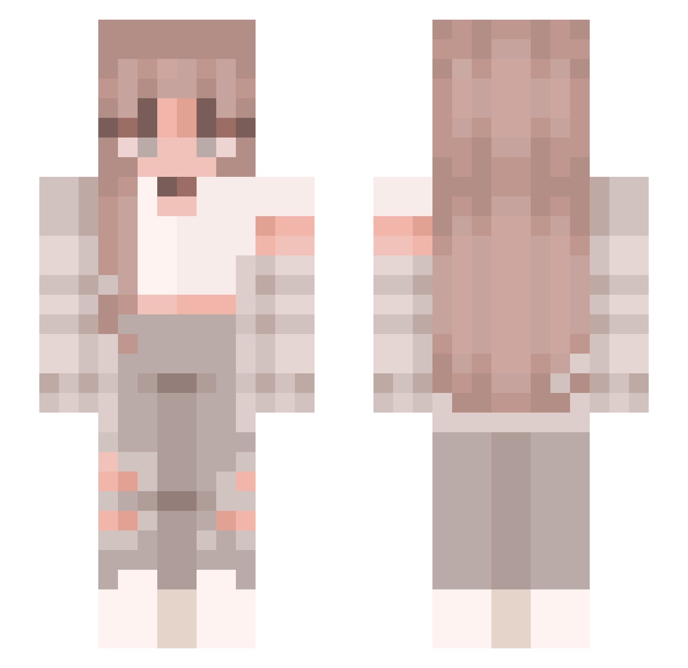 SkeleMaster Minecraft skin, front and back view