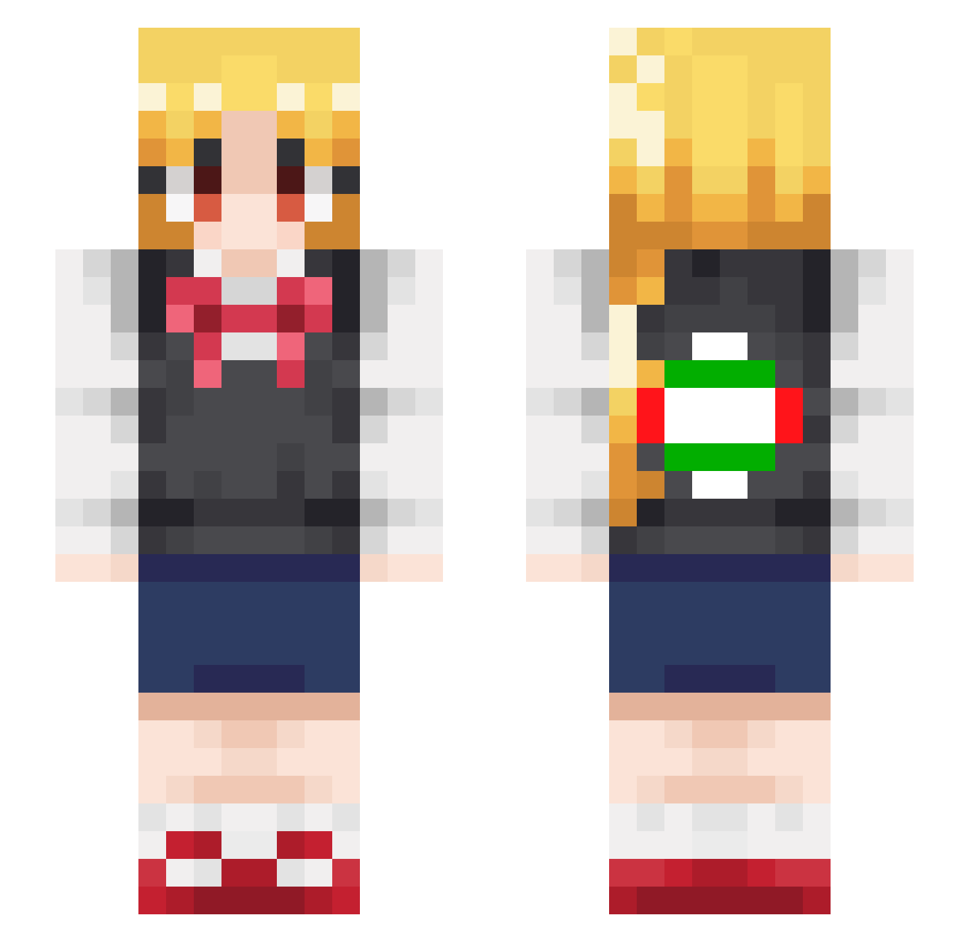 agentketna Minecraft skin, front and back view