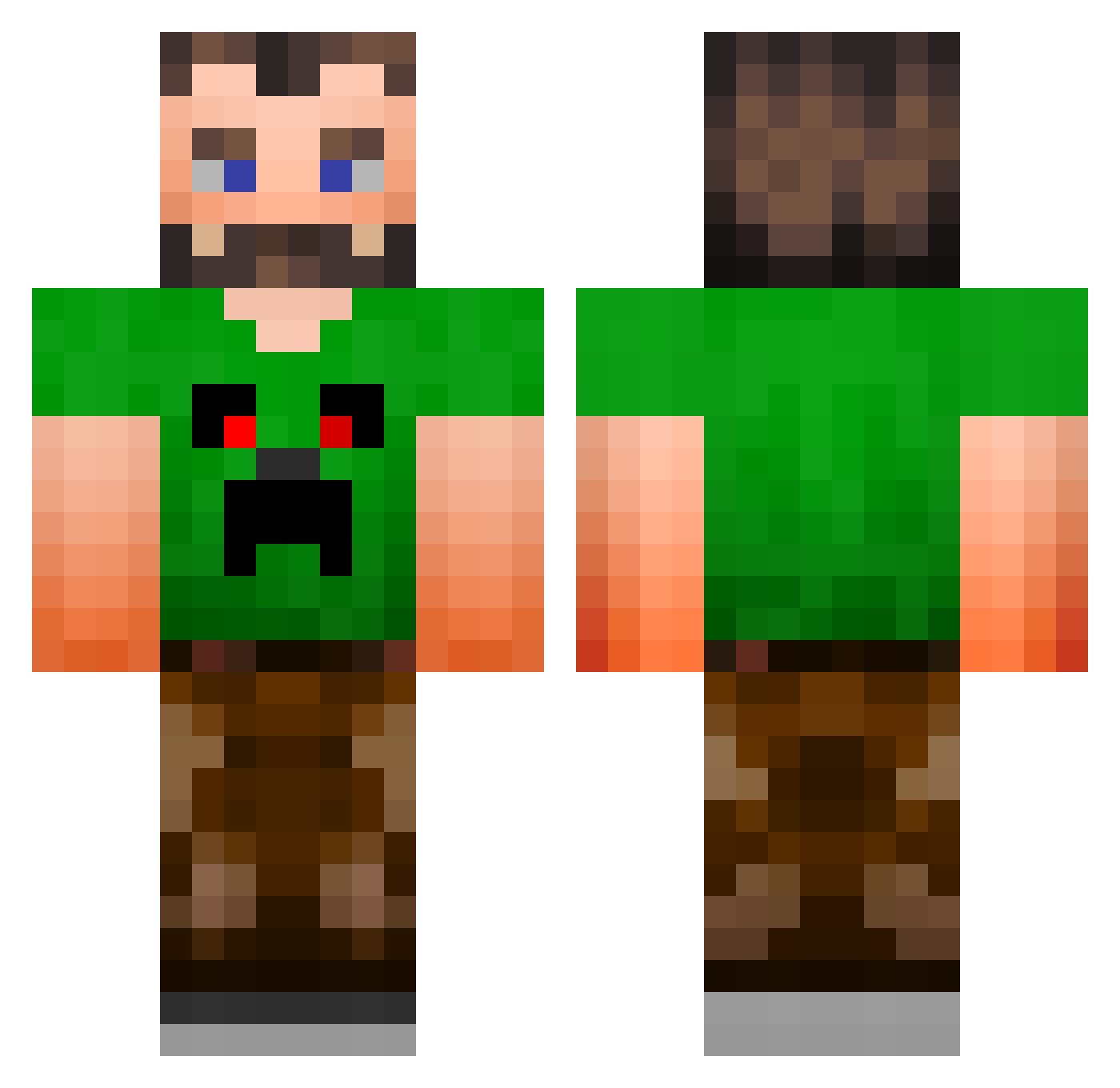 TheBoys Minecraft skin, front and back view