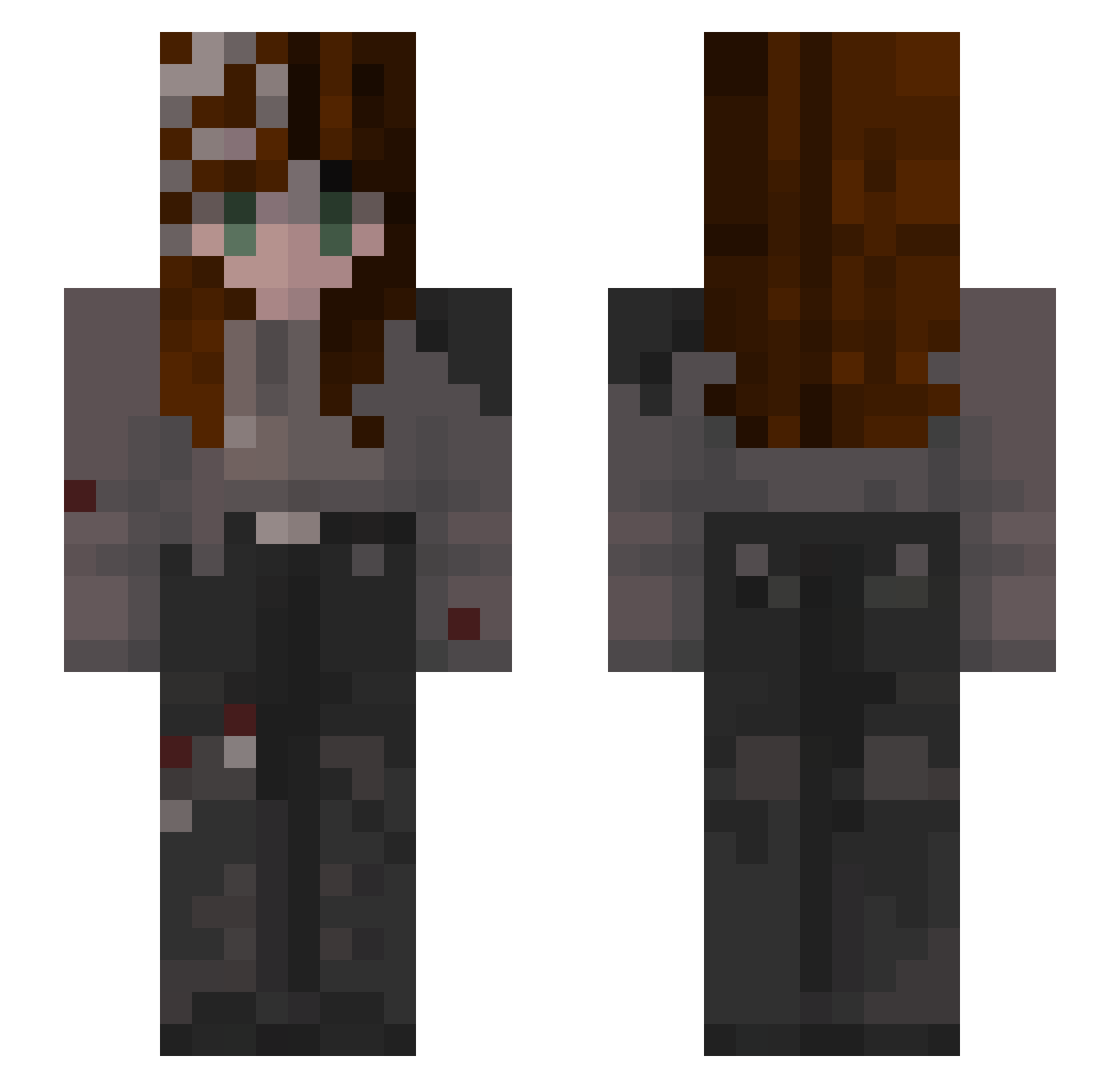 Esiti Minecraft skin, front and back view