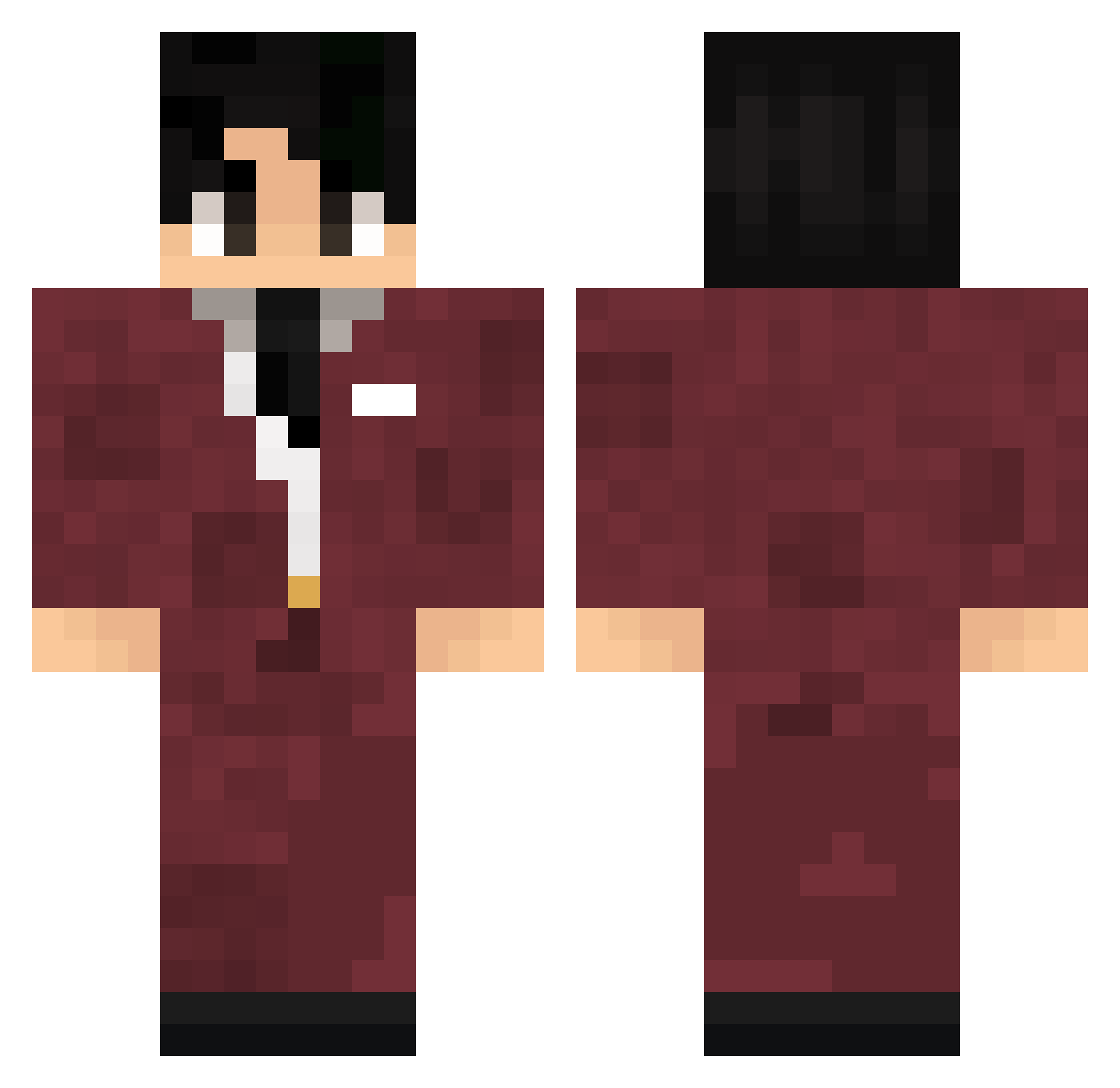 Xpxbird Minecraft skin, front and back view