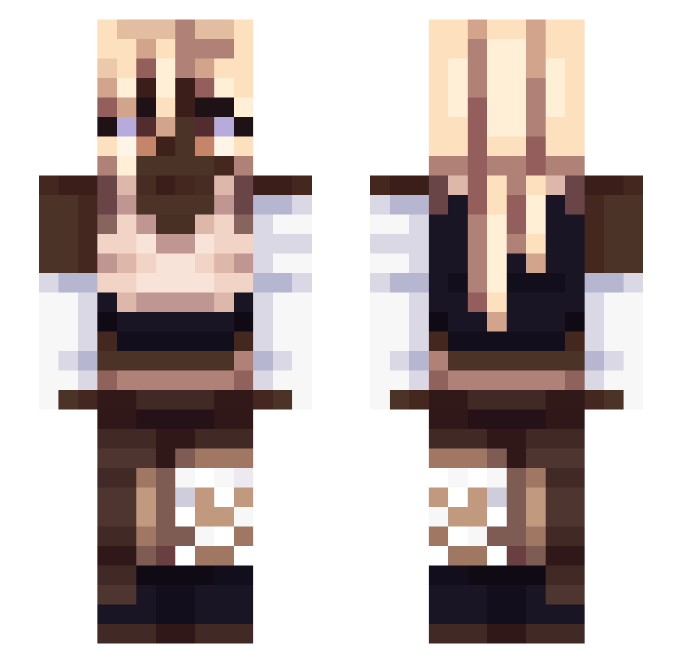 yViper Minecraft skin, front and back view