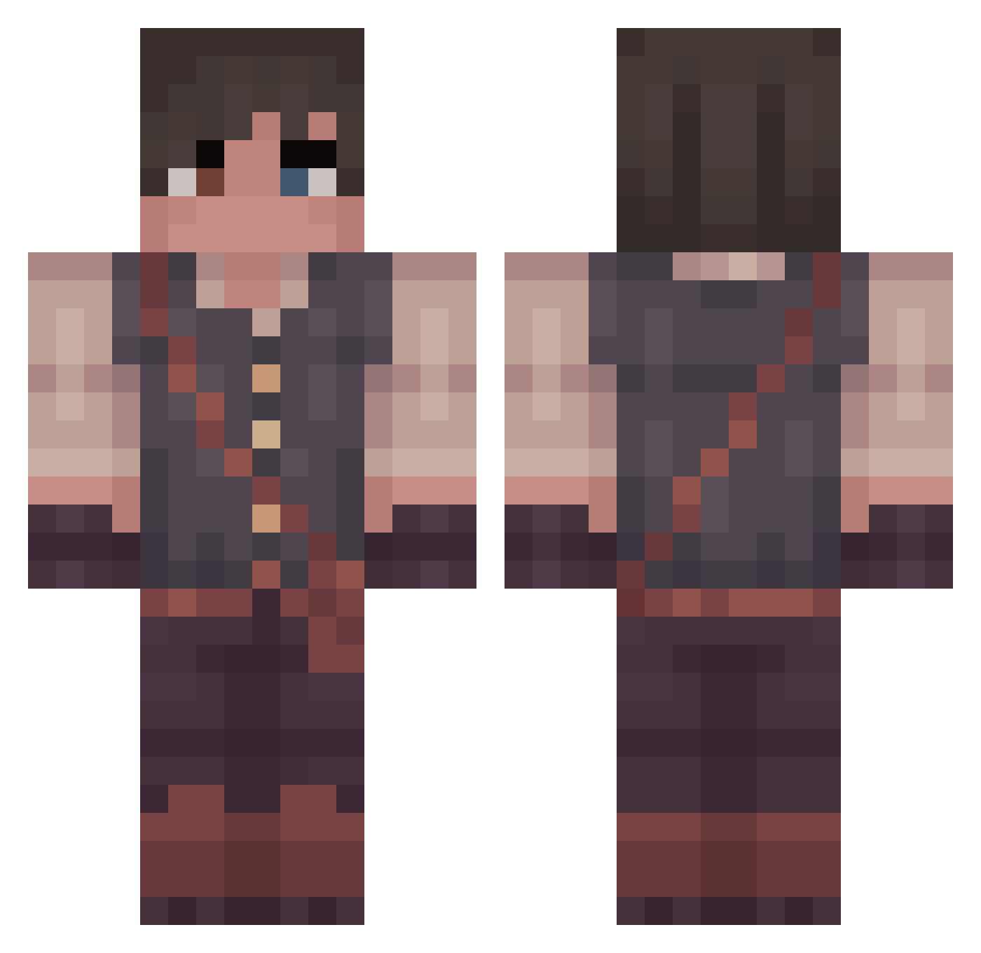 dustychainsaw Minecraft skin, front and back view