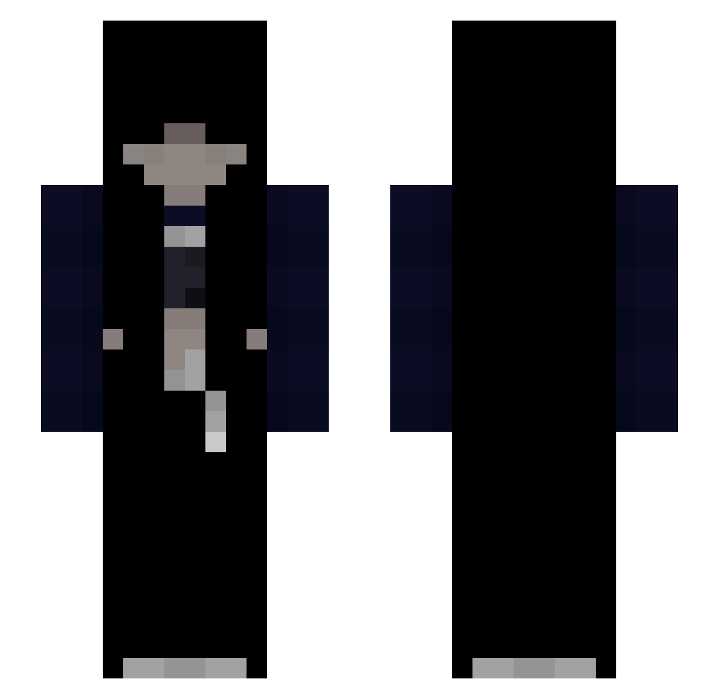 Tintack Minecraft skin, front and back view