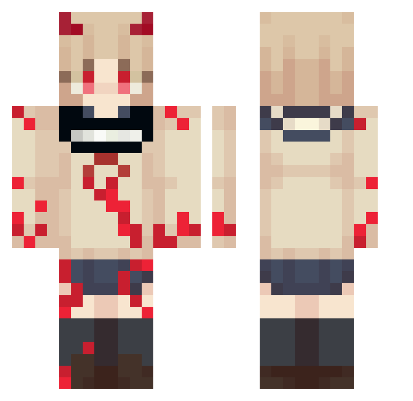 Seisures Minecraft skin, front and back view