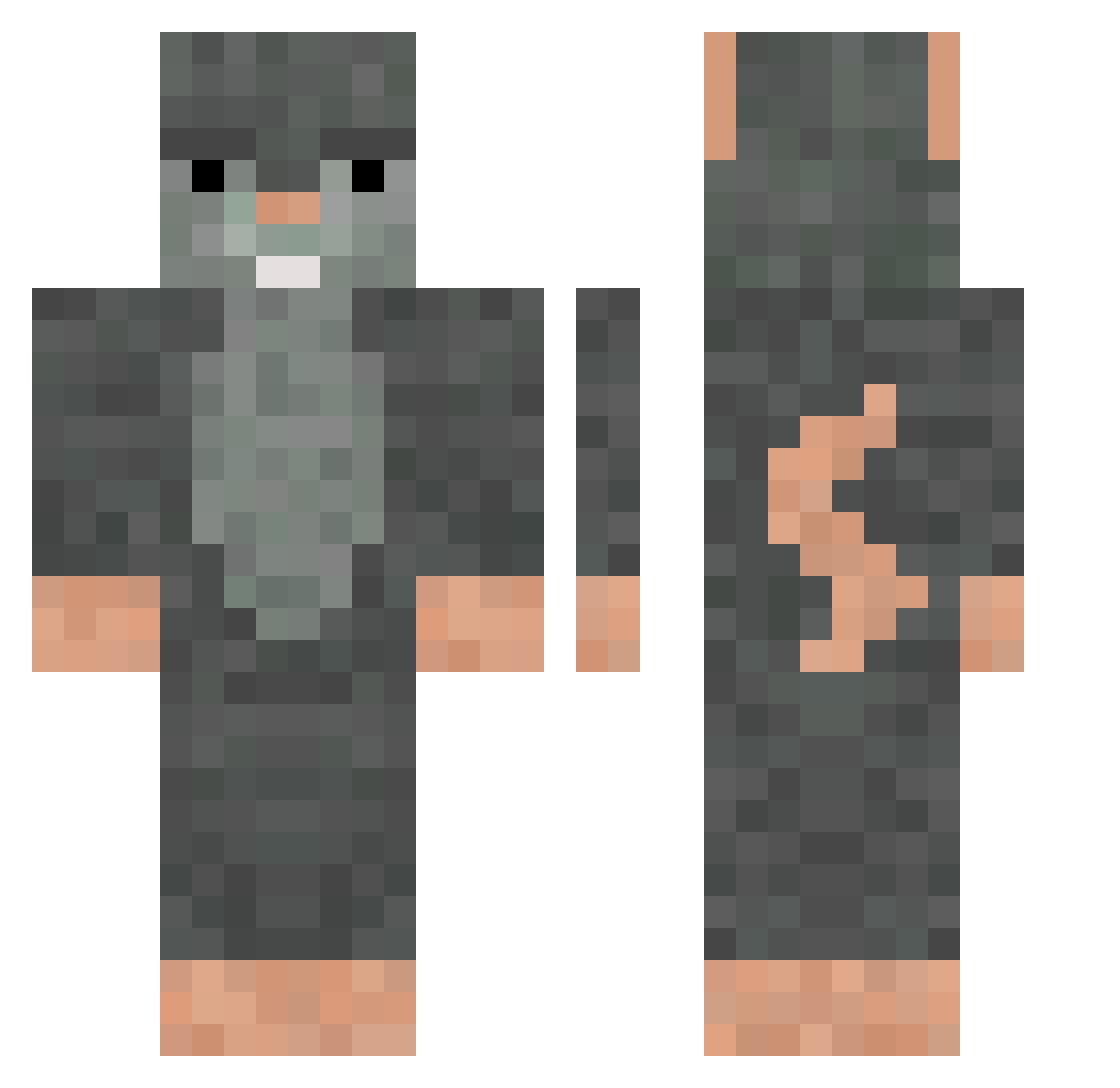 HugeBanana21 Minecraft skin, front and back view