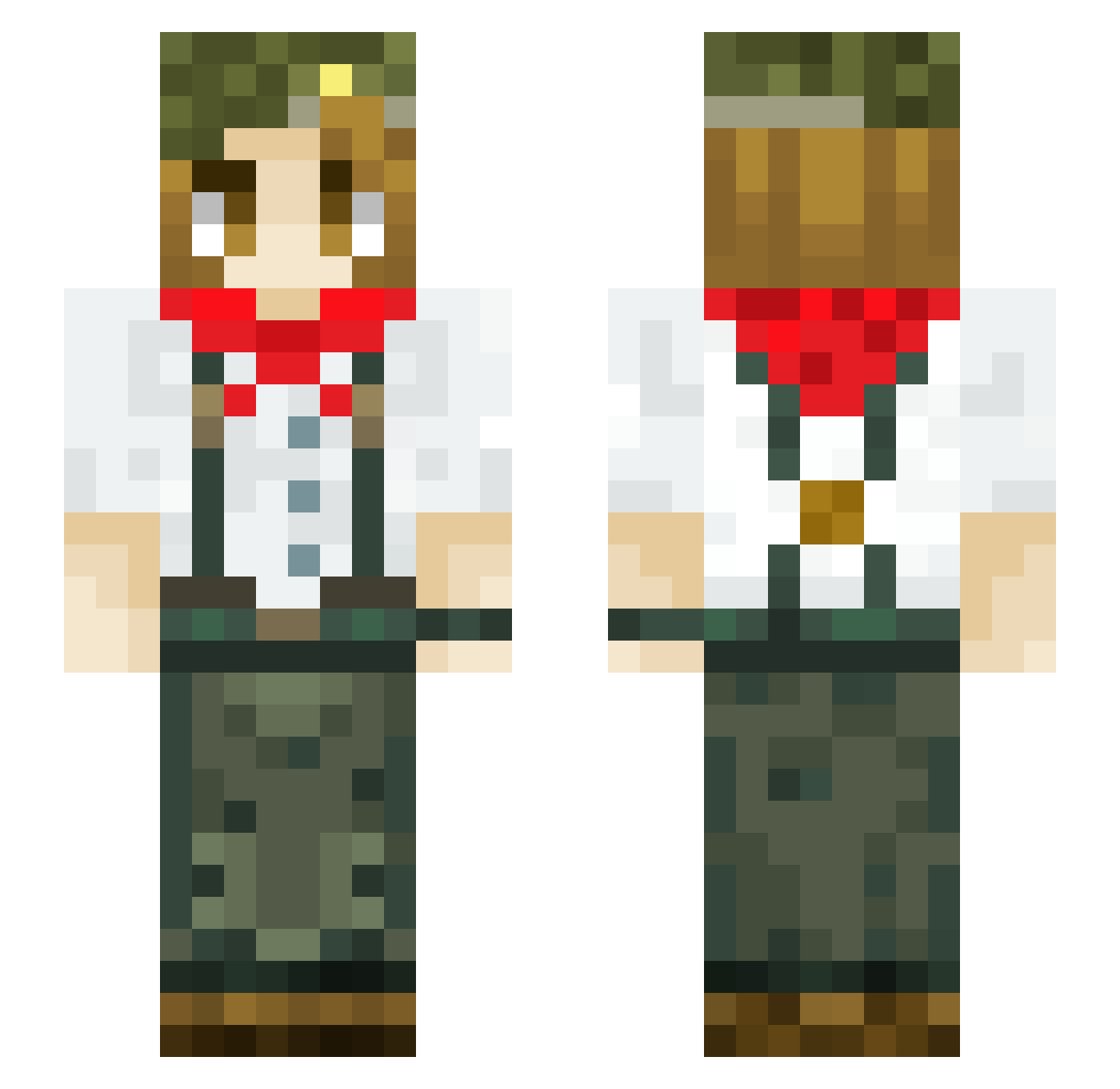 RabidRaccoonGirl Minecraft skin, front and back view