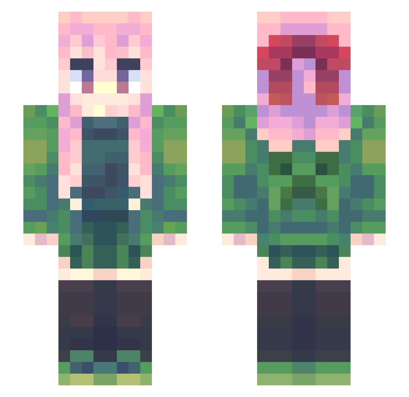 yinmao Minecraft skin, front and back view