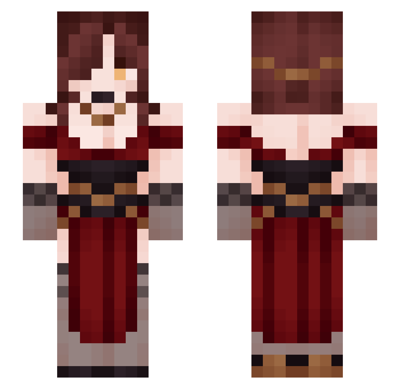 Fenukii Minecraft skin, front and back view