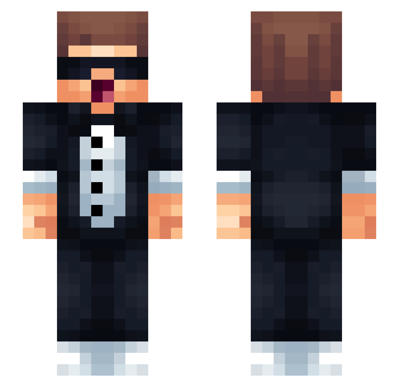 SurvivorXT Minecraft skin, front and back view