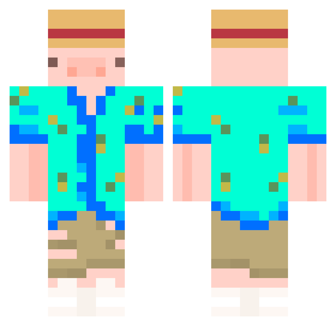 Wasylito Minecraft skin, front and back view