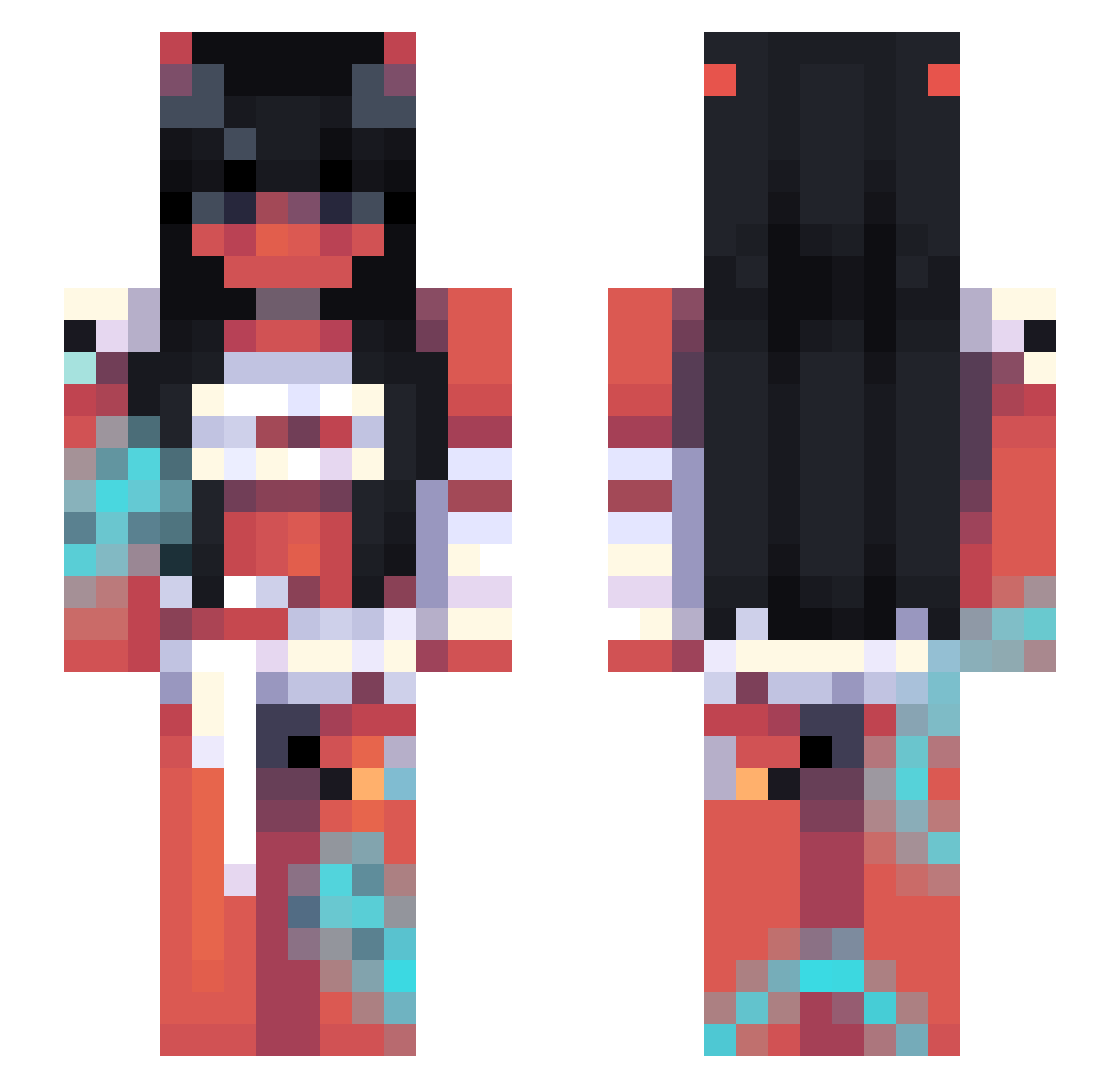 Korouuuu Minecraft skin, front and back view