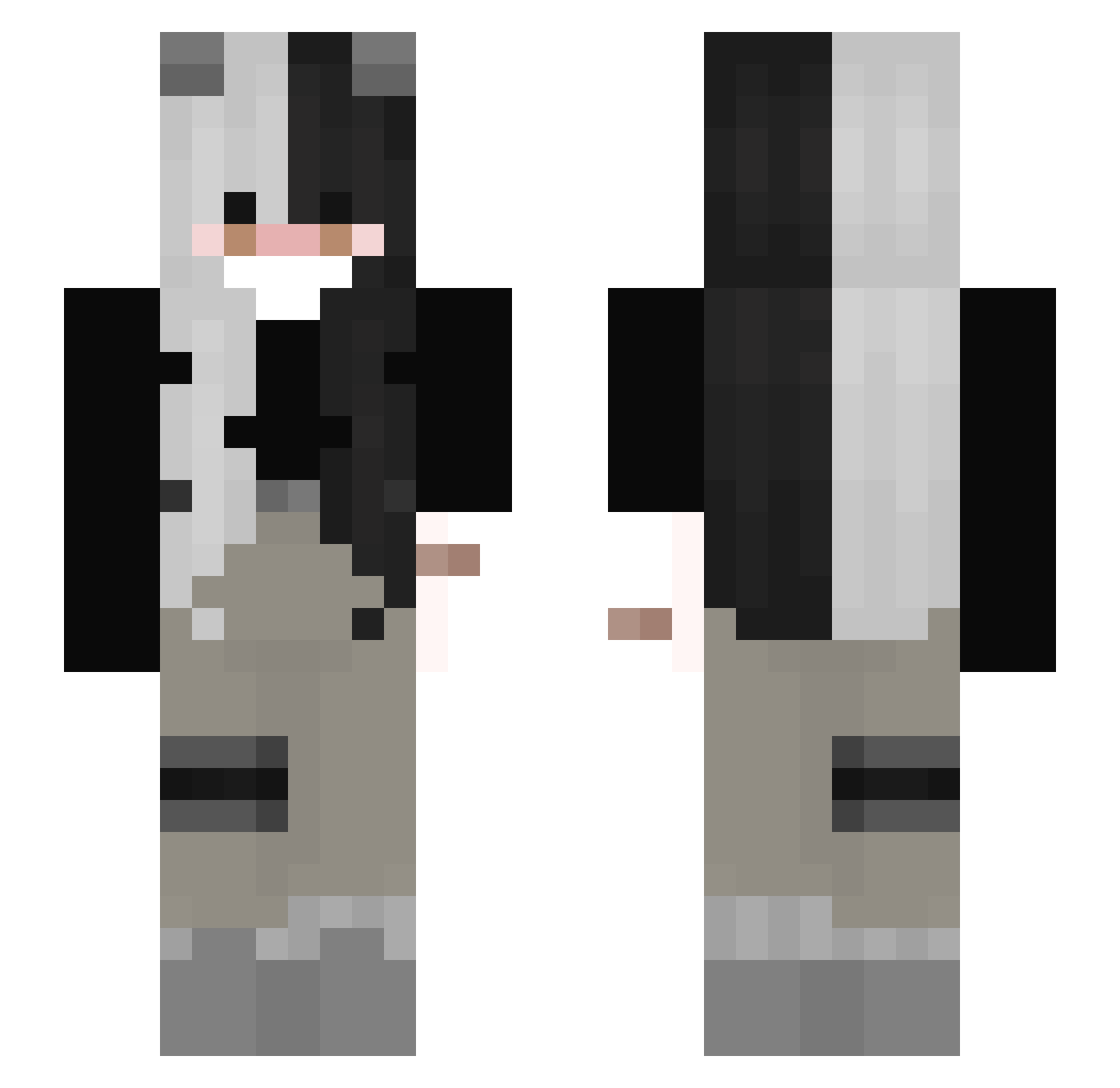 WayruOne Minecraft skin, front and back view