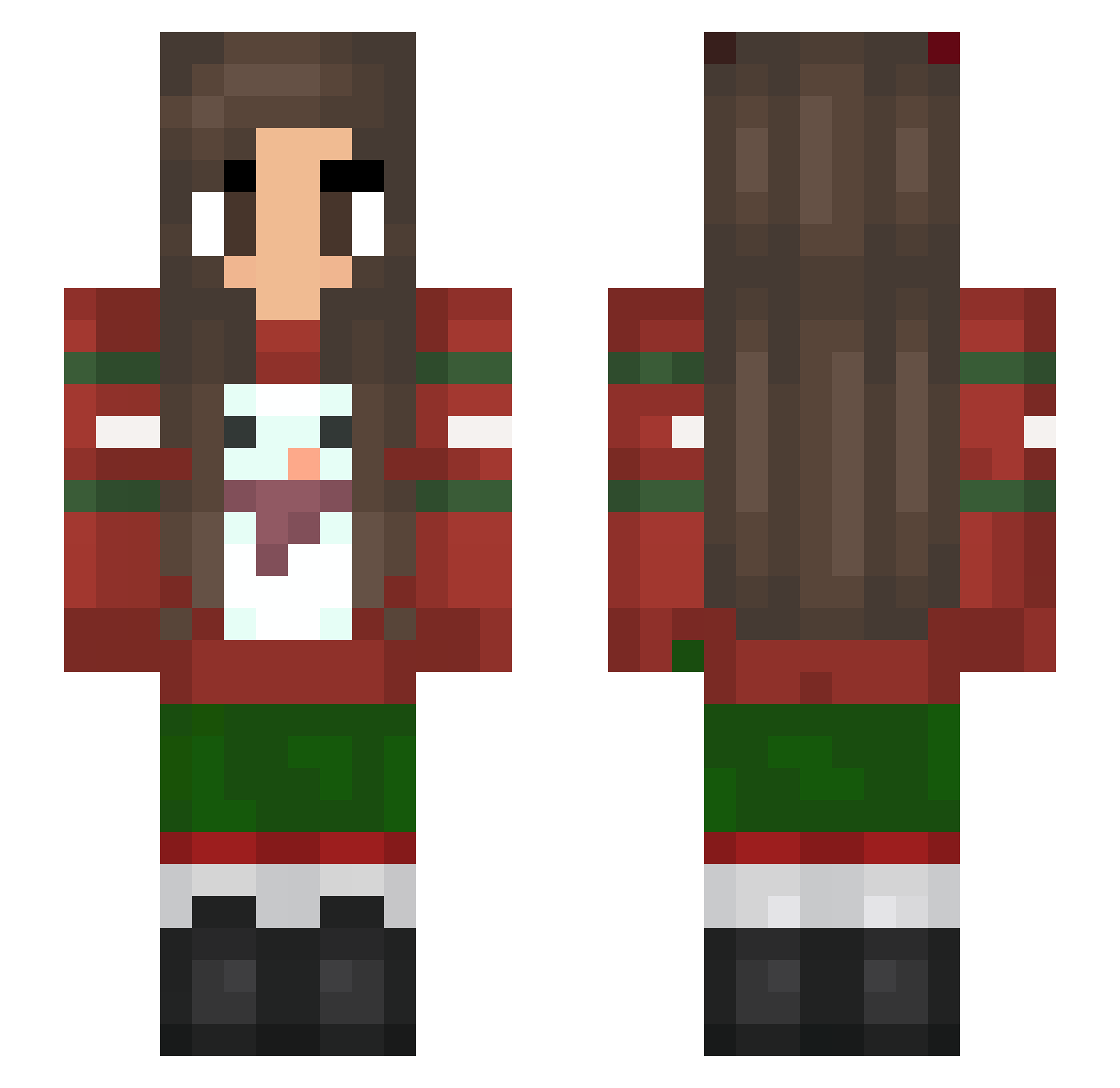 serranoxo Minecraft skin, front and back view