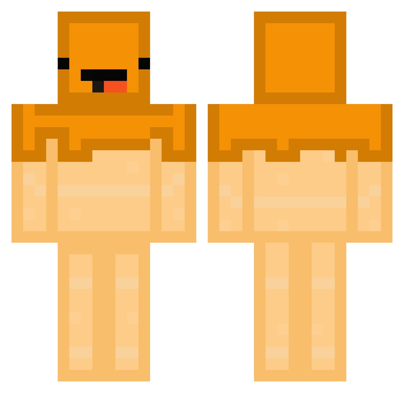 FaultierDomi Minecraft skin, front and back view