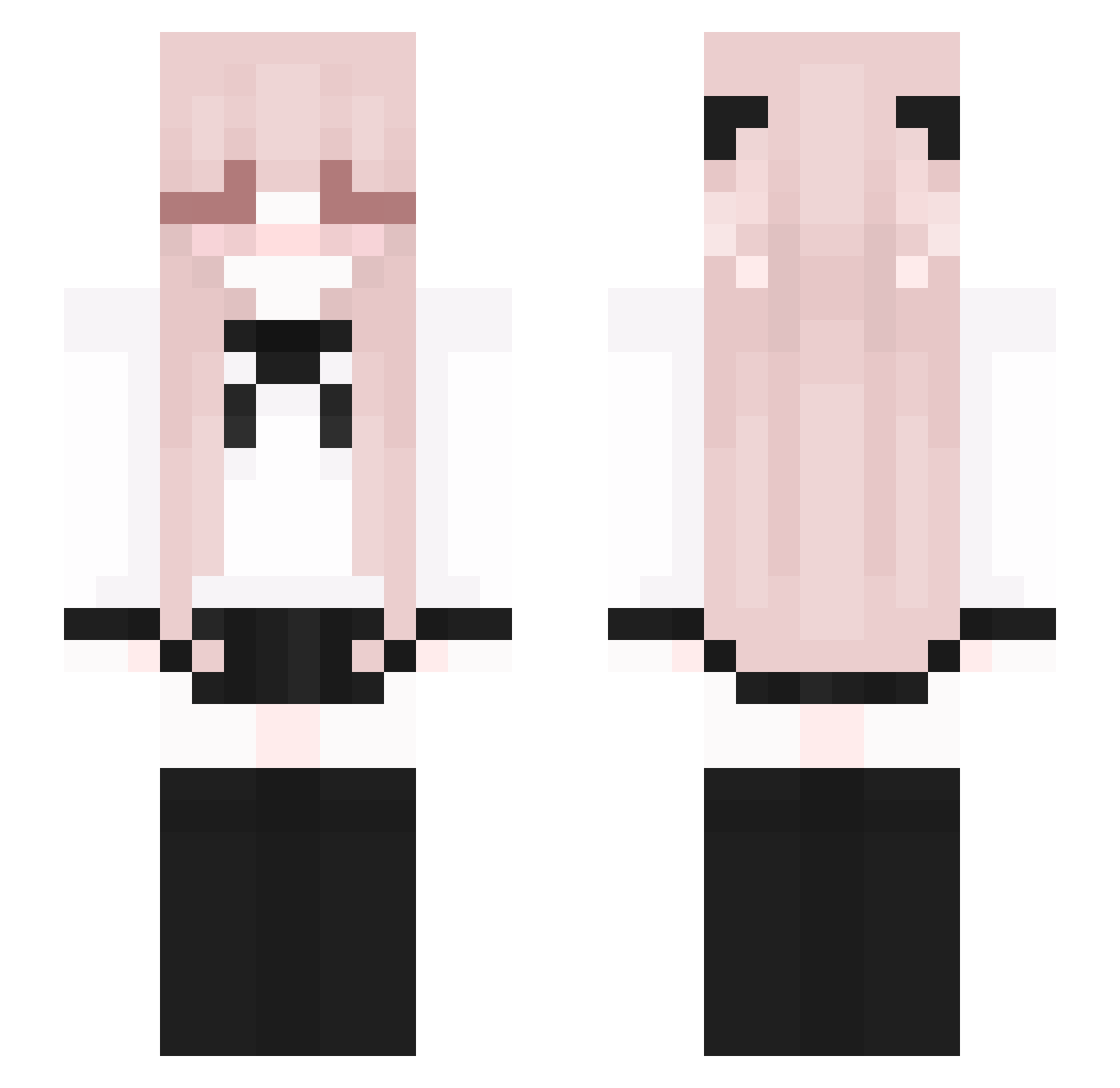 tlnd Minecraft skin, front and back view