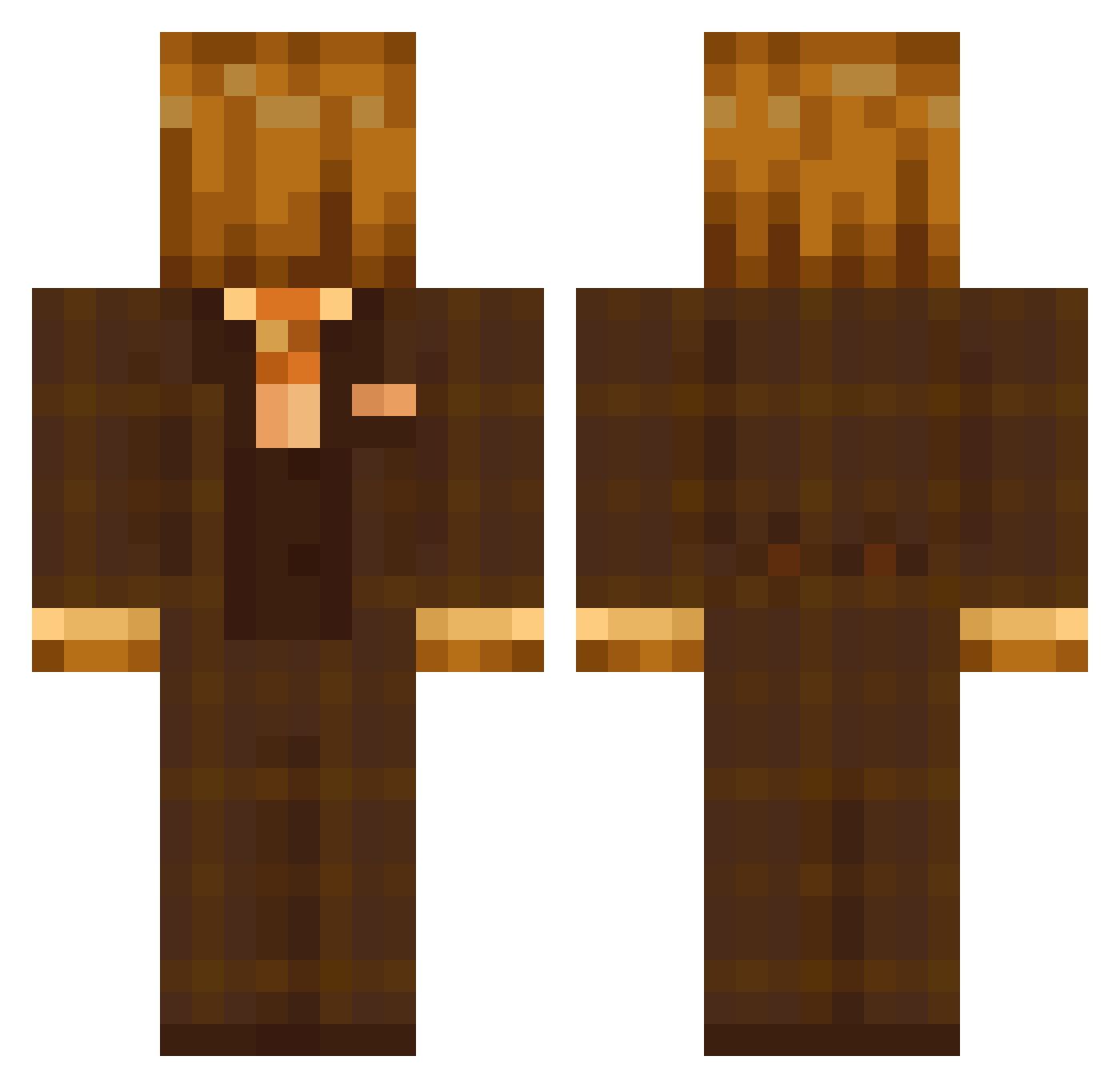 Tubbstep Minecraft skin, front and back view