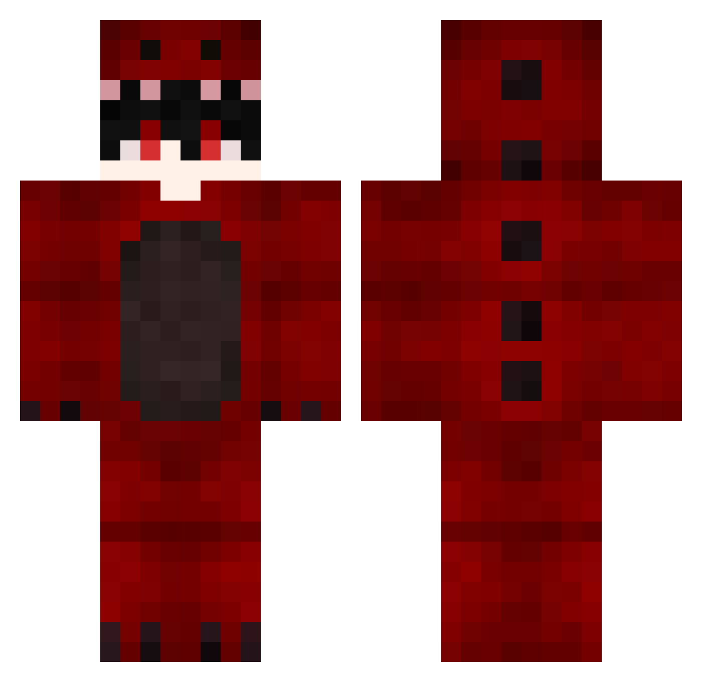 Timosaurier Minecraft skin, front and back view