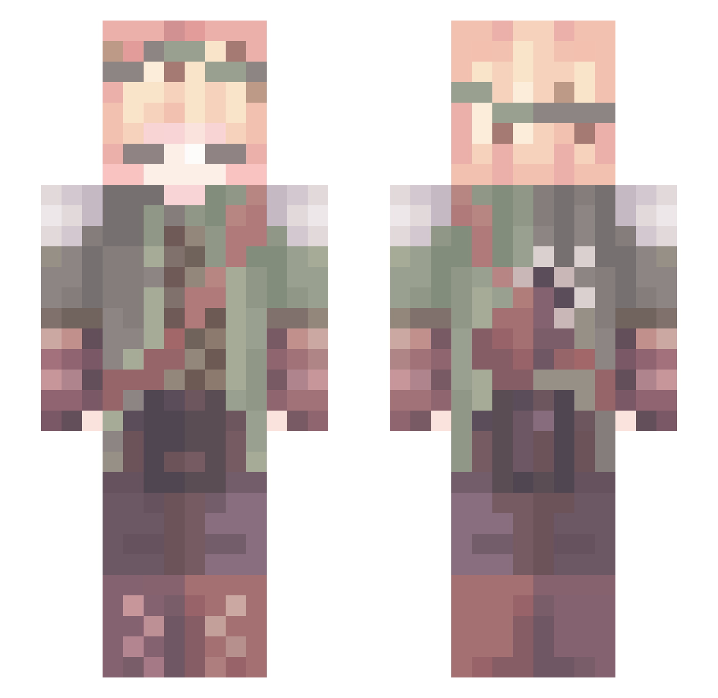 tobvampz Minecraft skin, front and back view