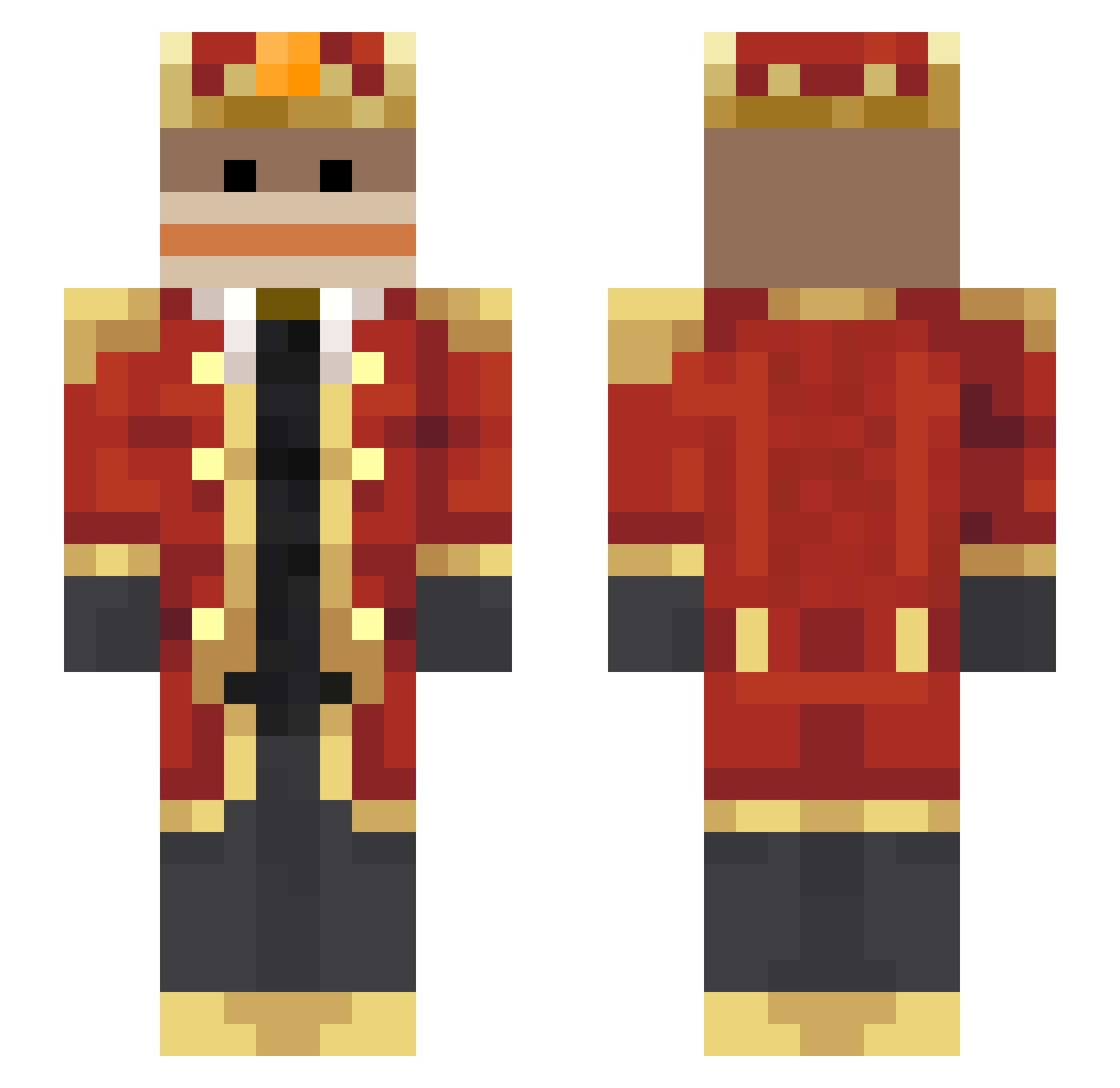 spedmond Minecraft skin, front and back view