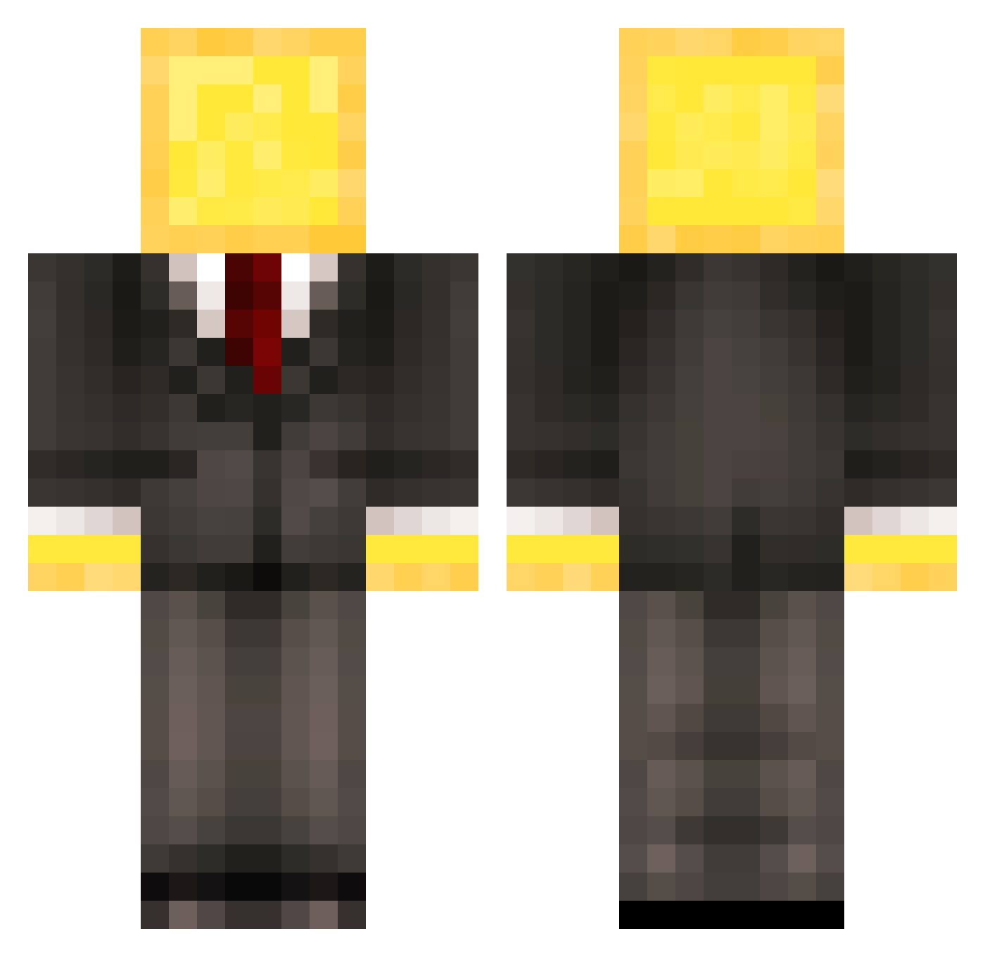 arefbob Minecraft skin, front and back view